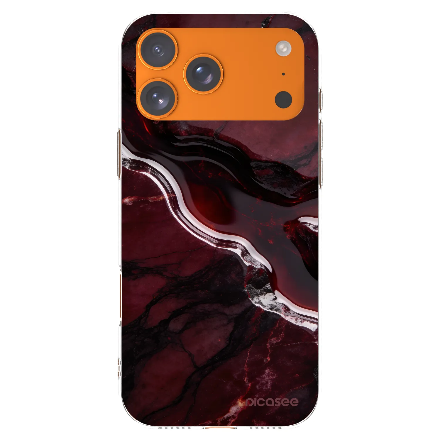 Picasee silikónový prehľadný obal pre Apple iPhone 17 Pro Max - Cherry stone