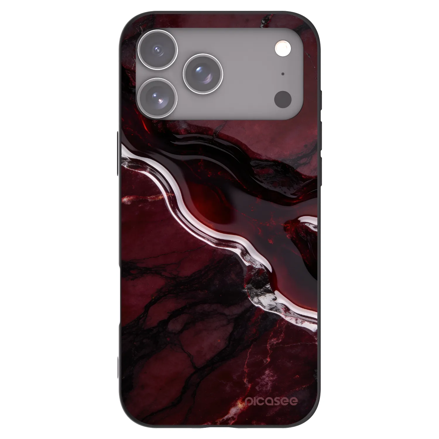 Picasee silikónový čierny obal pre Apple iPhone 17 Pro Max - Cherry stone