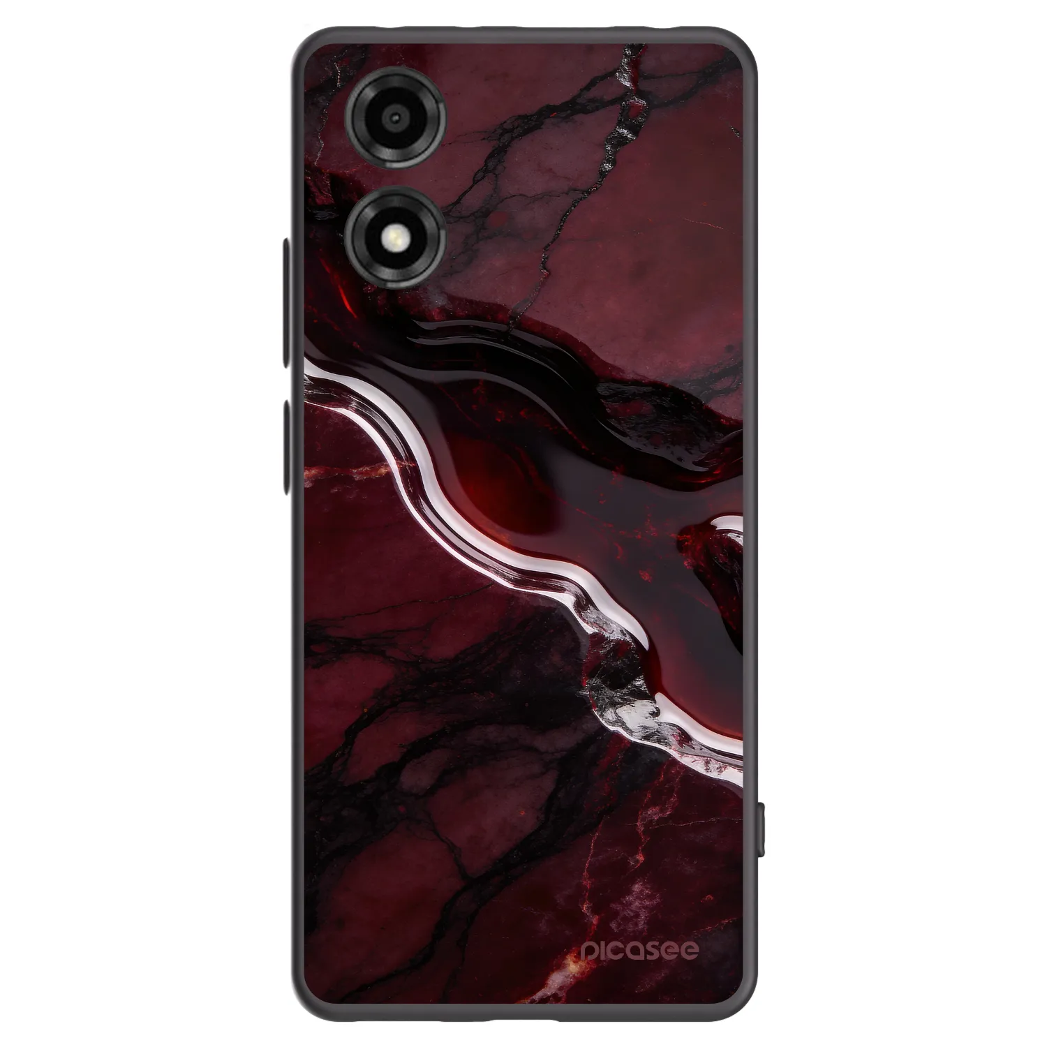 Picasee silikónový čierny obal pre Motorola Moto E14 - Cherry stone