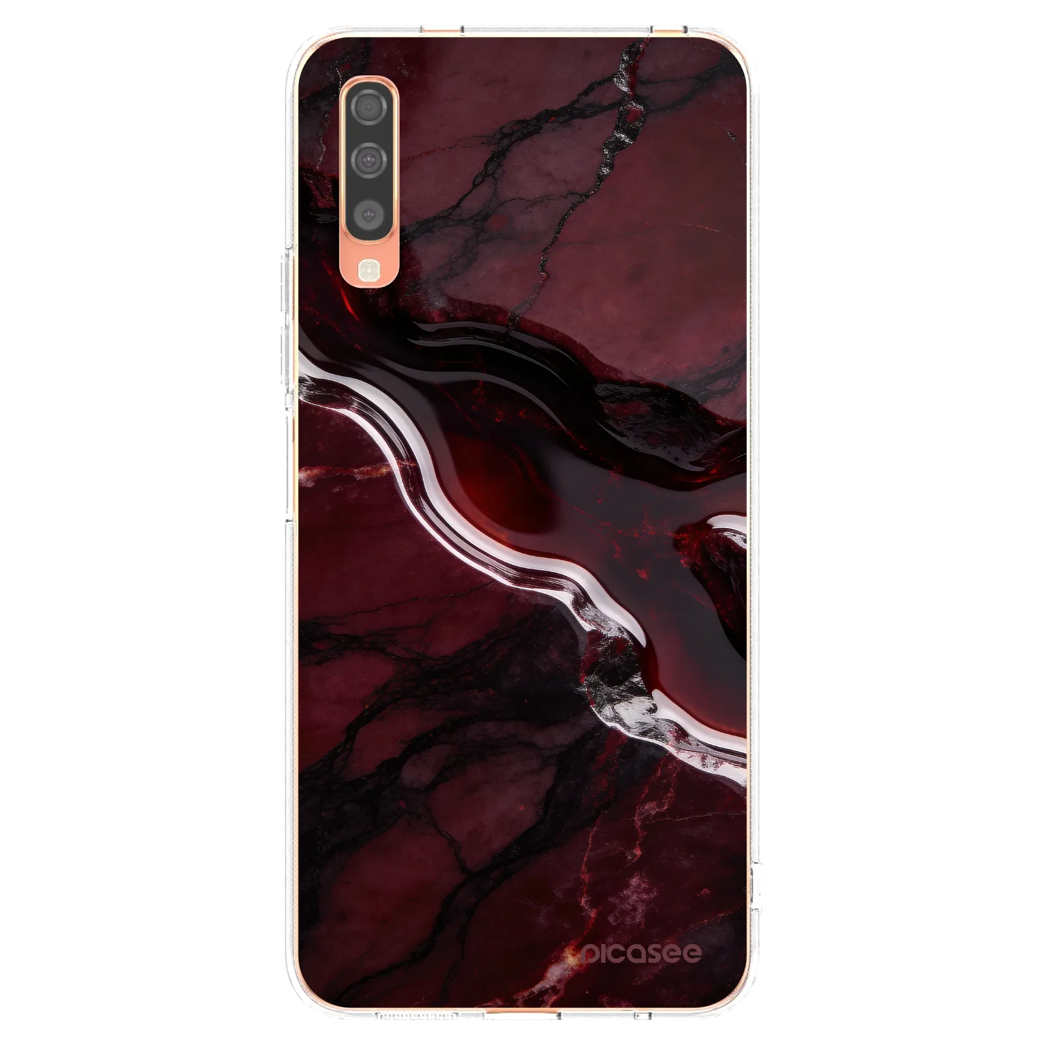 Picasee silikónový prehľadný obal pre Samsung Galaxy A70 A705F - Cherry stone