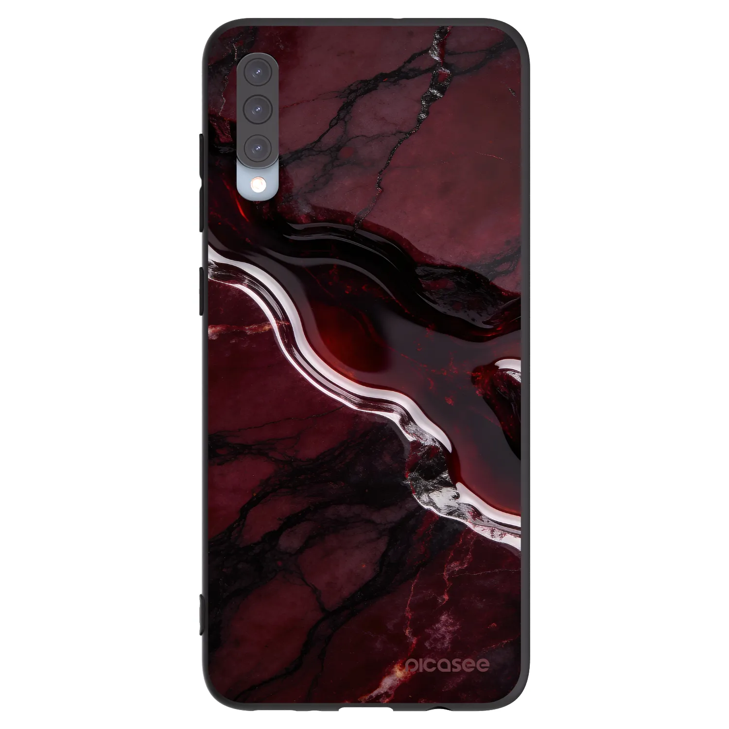 Picasee silikónový čierny obal pre Samsung Galaxy A70 A705F - Cherry stone