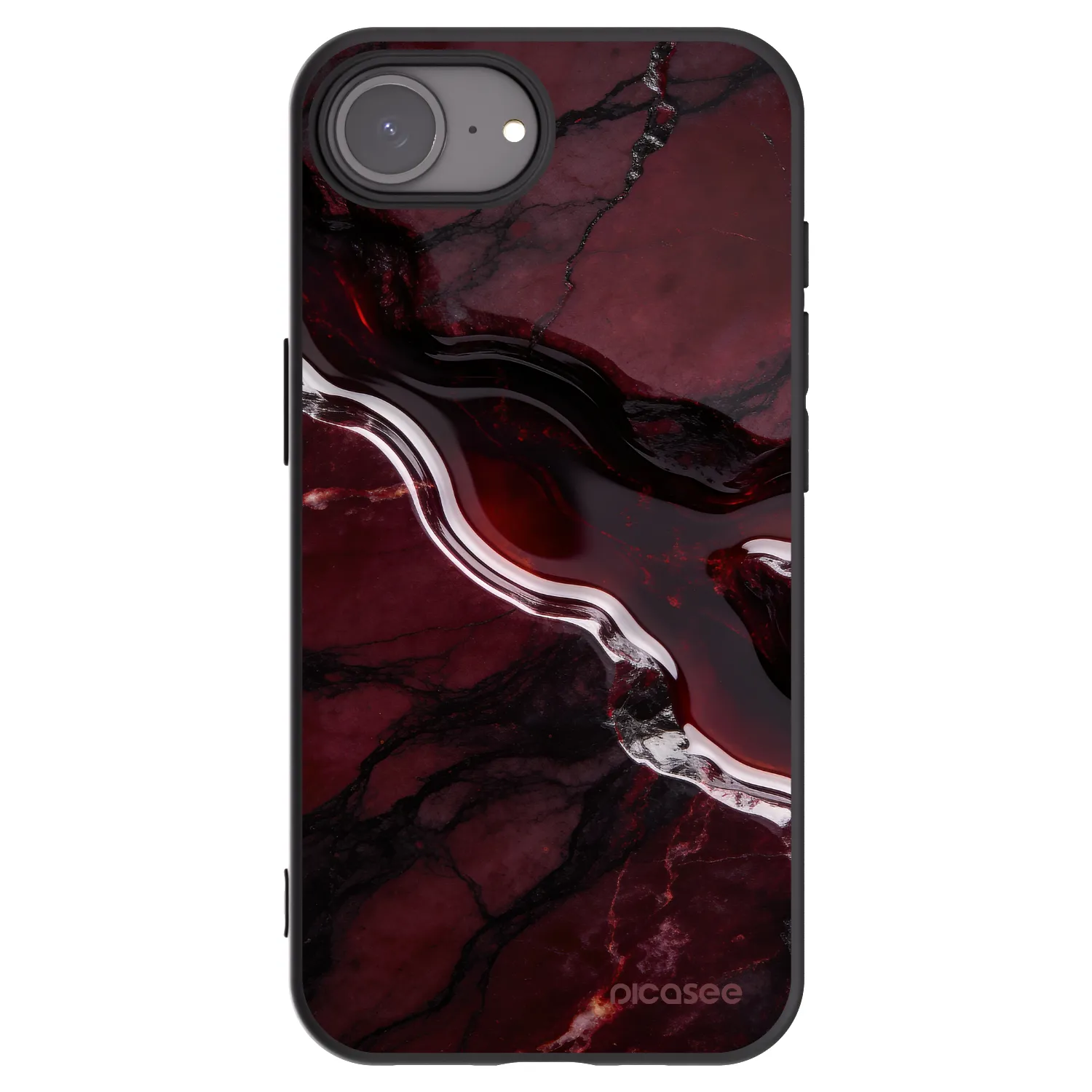 Picasee silikónový čierny obal pre Apple iPhone 17e - Cherry stone