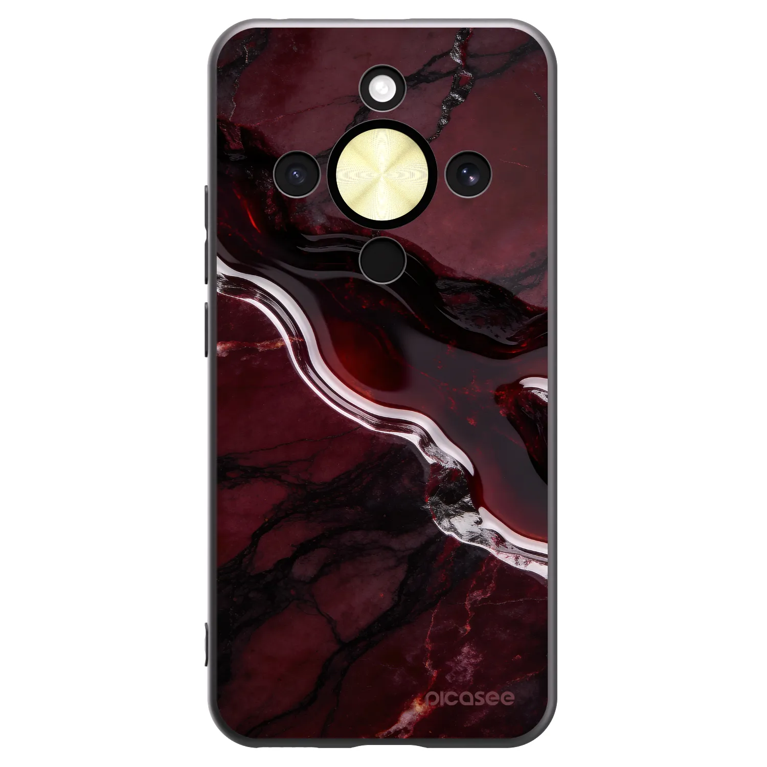 Picasee silikónový čierny obal pre Honor Magic8 Lite 5G - Cherry stone