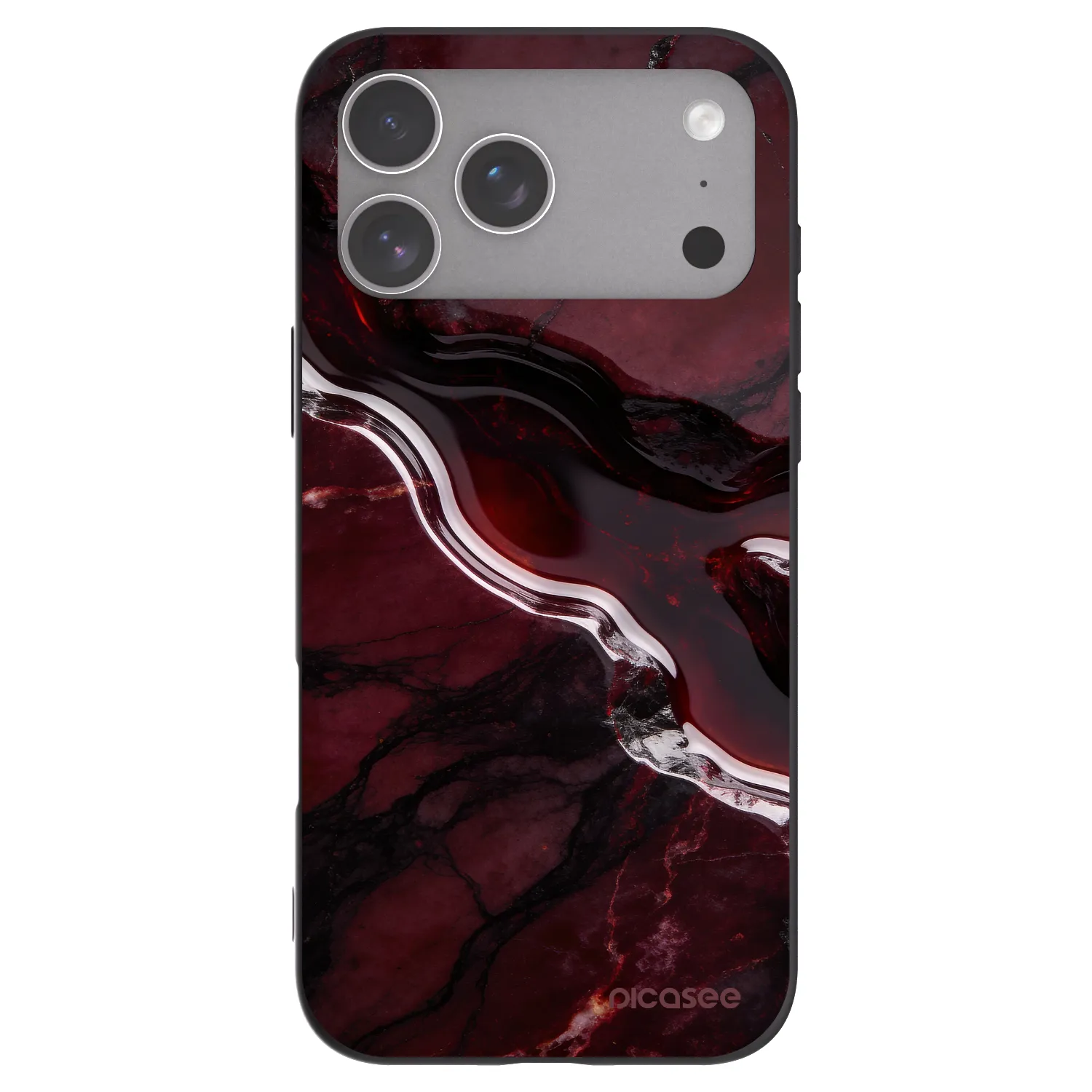 Picasee silikónový čierny obal pre Apple iPhone 18 Pro Max - Cherry stone