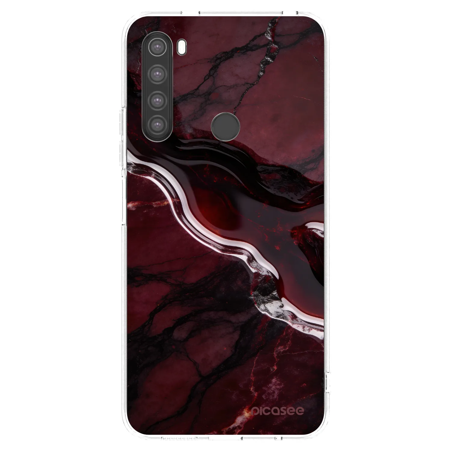 Picasee silikónový prehľadný obal pre Xiaomi Redmi Note 8 - Cherry stone