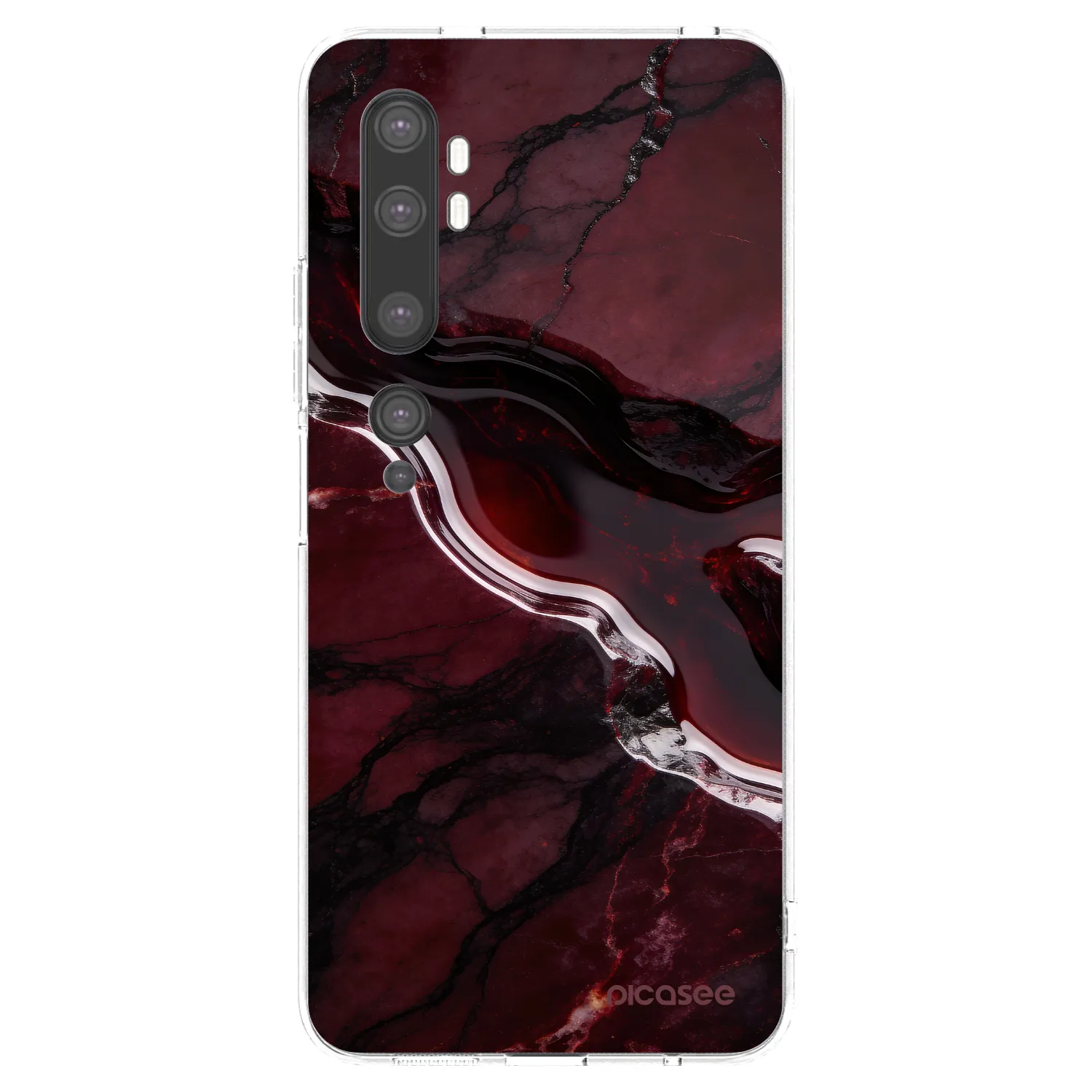 Picasee silikónový prehľadný obal pre Xiaomi Mi Note 10 (Pro) - Cherry stone