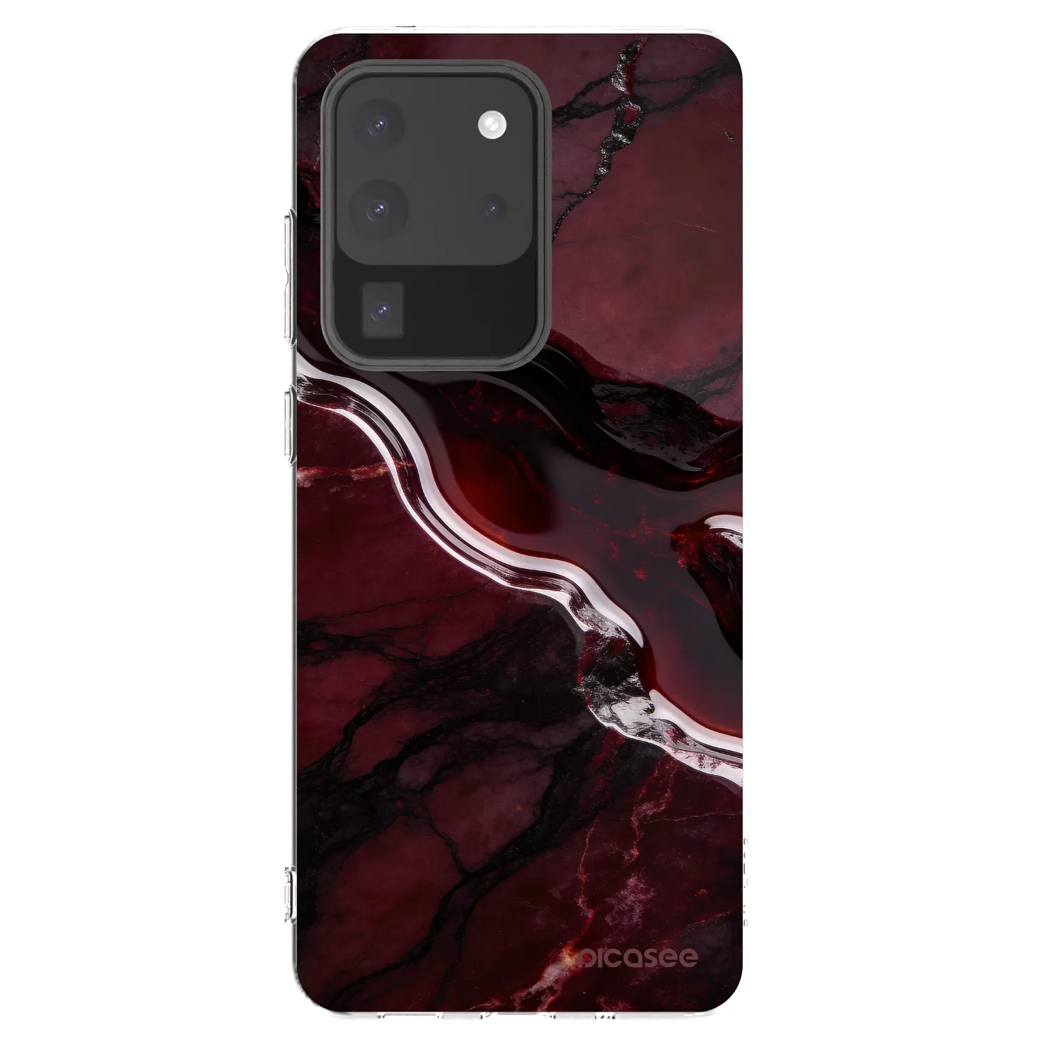 Picasee silikónový prehľadný obal pre Samsung Galaxy S20 Ultra 5G G988F - Cherry stone