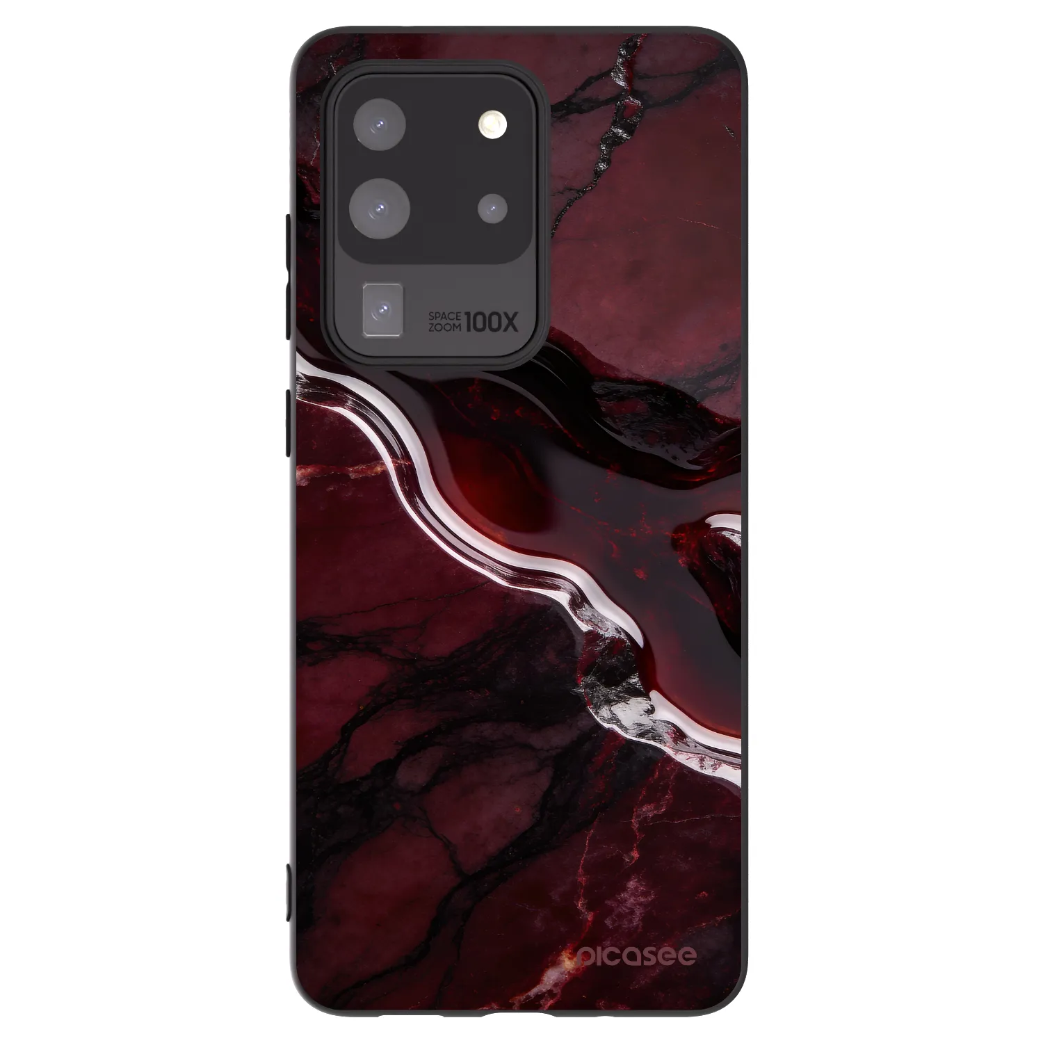 Picasee silikónový čierny obal pre Samsung Galaxy S20 Ultra 5G G988F - Cherry stone