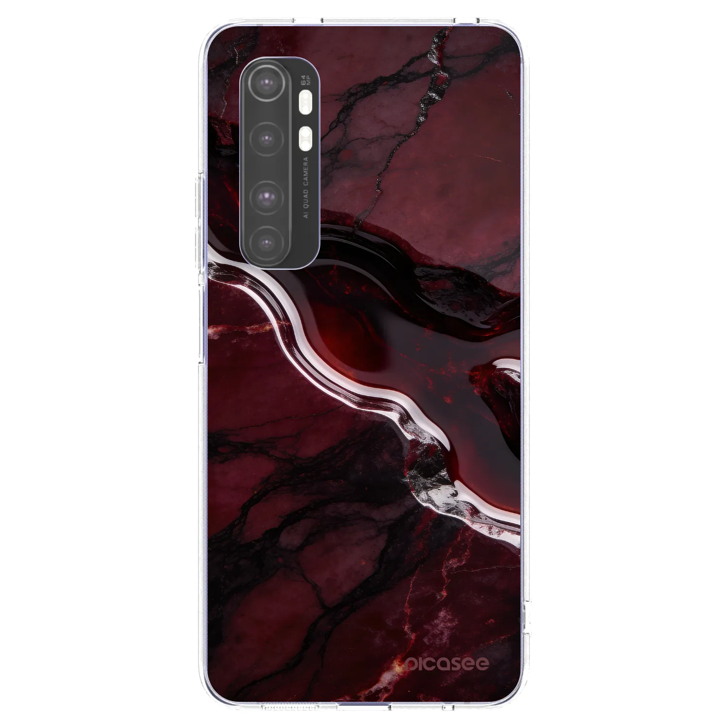 Picasee silikónový prehľadný obal pre Xiaomi Mi Note 10 Lite - Cherry stone