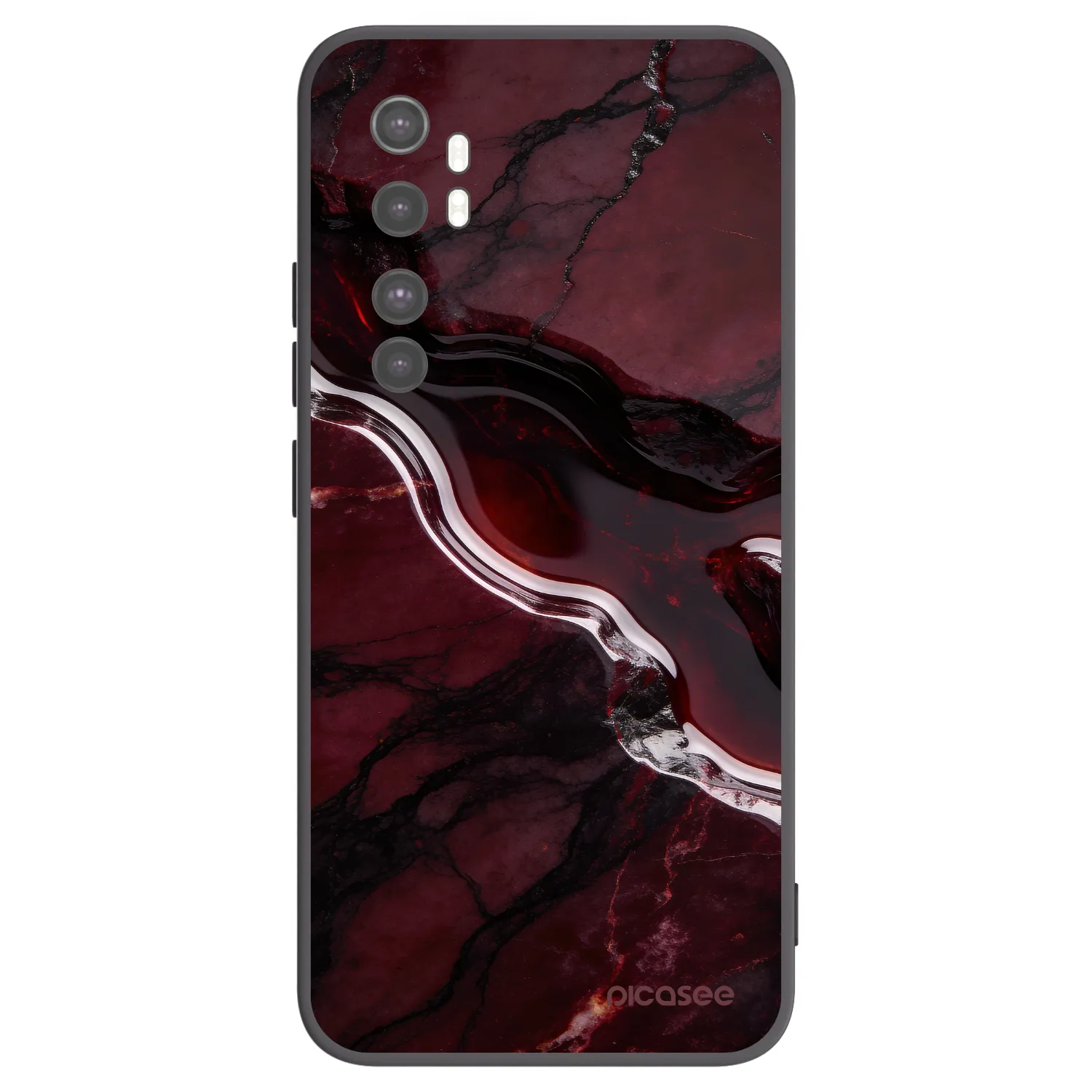Picasee silikónový čierny obal pre Xiaomi Mi Note 10 Lite - Cherry stone