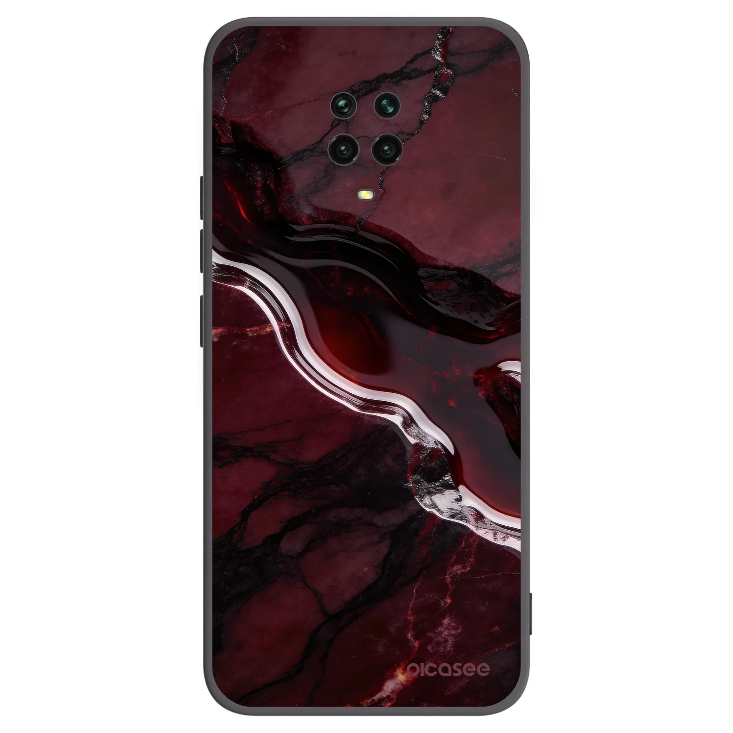 Picasee silikónový čierny obal pre Xiaomi Redmi Note 9S - Cherry stone