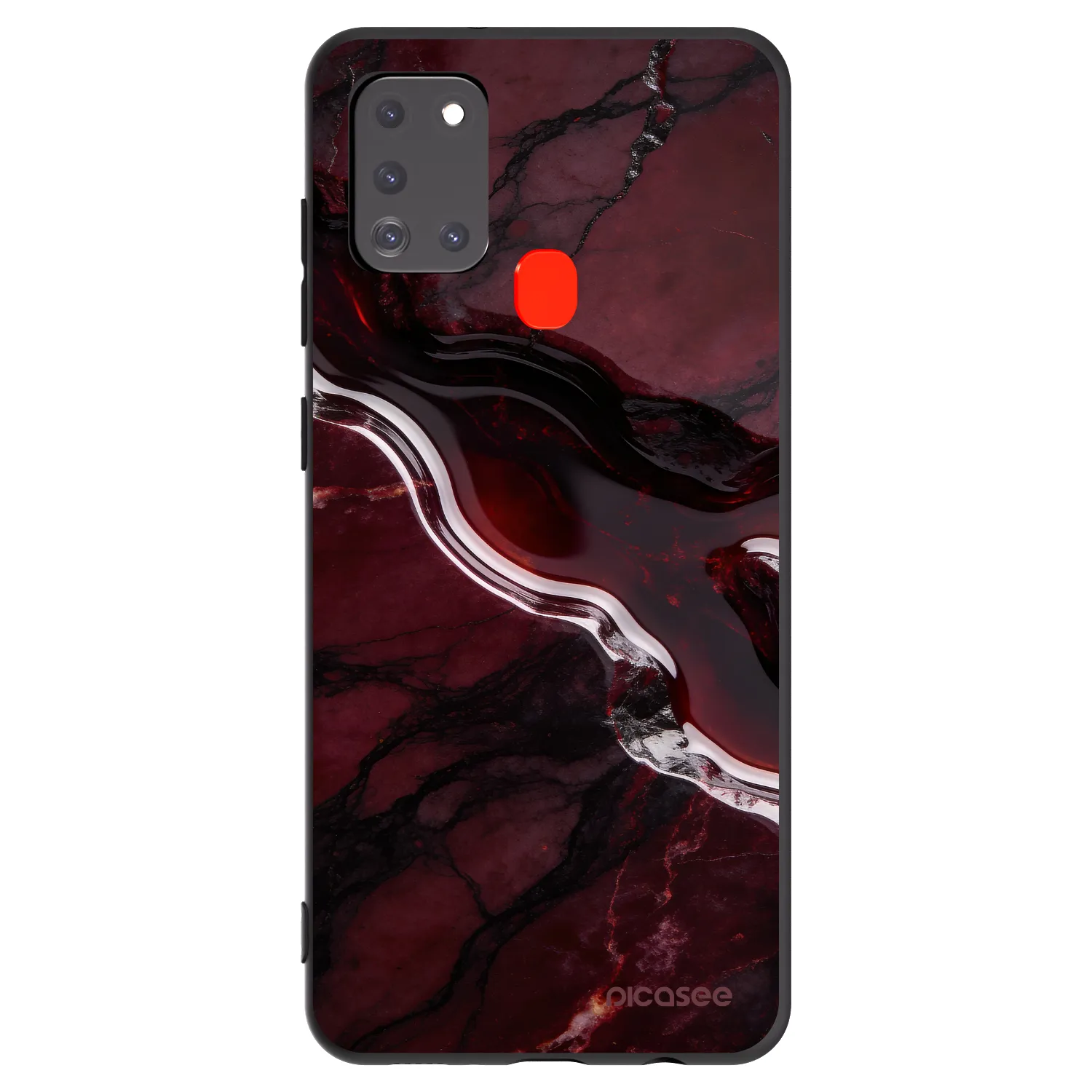 Picasee silikónový čierny obal pre Samsung Galaxy A21s - Cherry stone