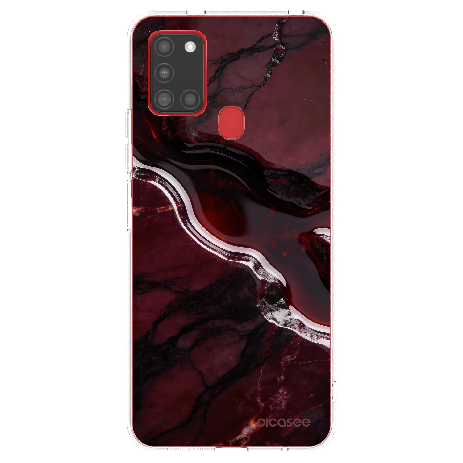 Picasee silikónový prehľadný obal pre Samsung Galaxy A21s - Cherry stone