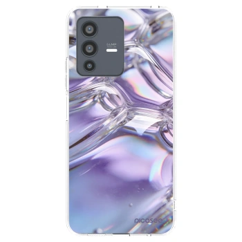 Picasee silikónový prehľadný obal pre Vivo V23 5G - Iridescent bubbles