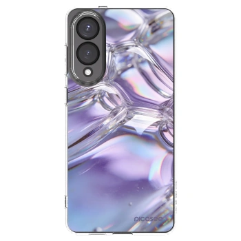 Picasee silikónový prehľadný obal pre Samsung Galaxy S25 Edge 5G - Iridescent bubbles