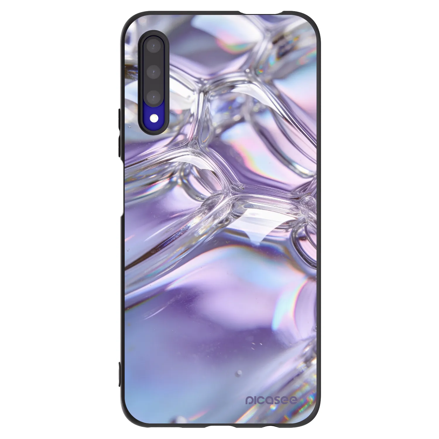 Picasee silikónový čierny obal pre Honor 9X Pro - Iridescent bubbles