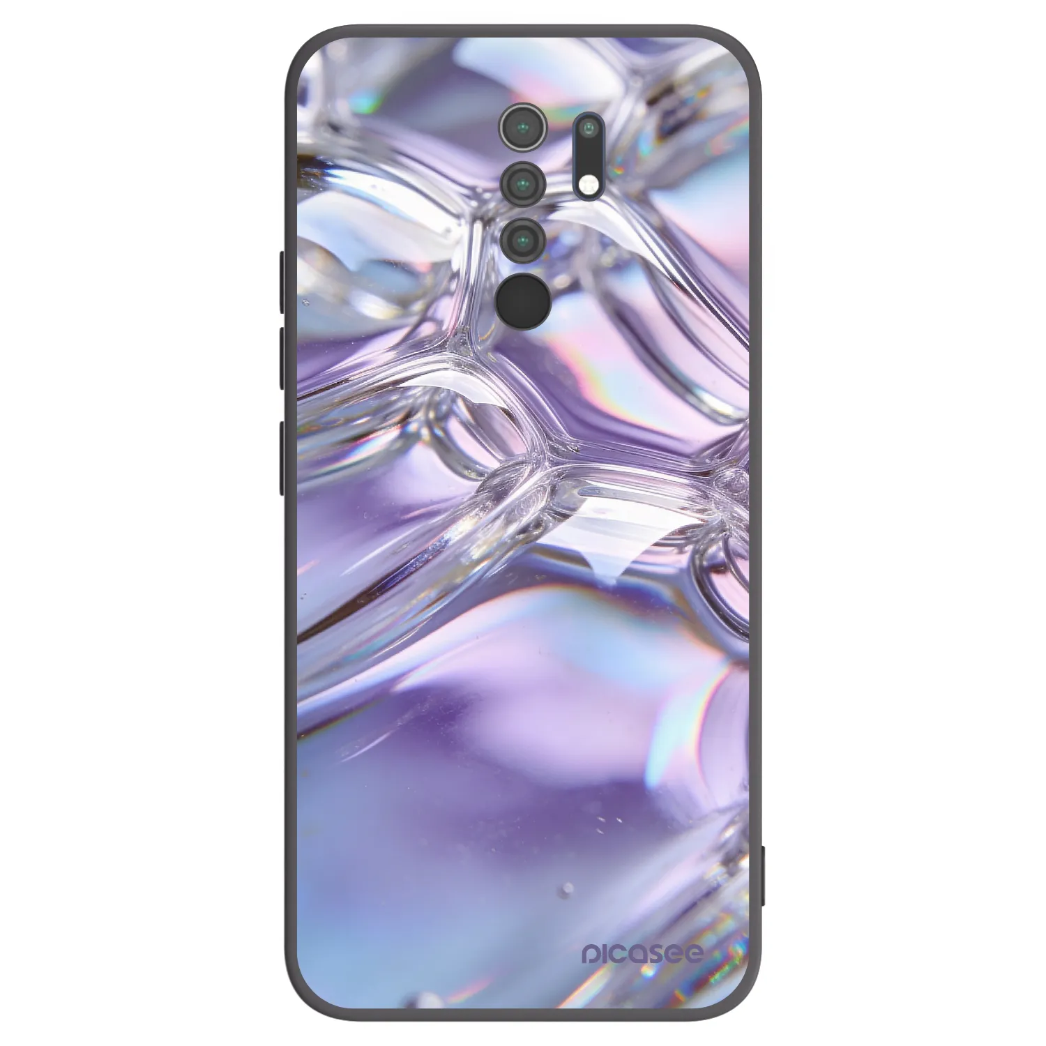 Picasee silikónový čierny obal pre Xiaomi Redmi 9 - Iridescent bubbles