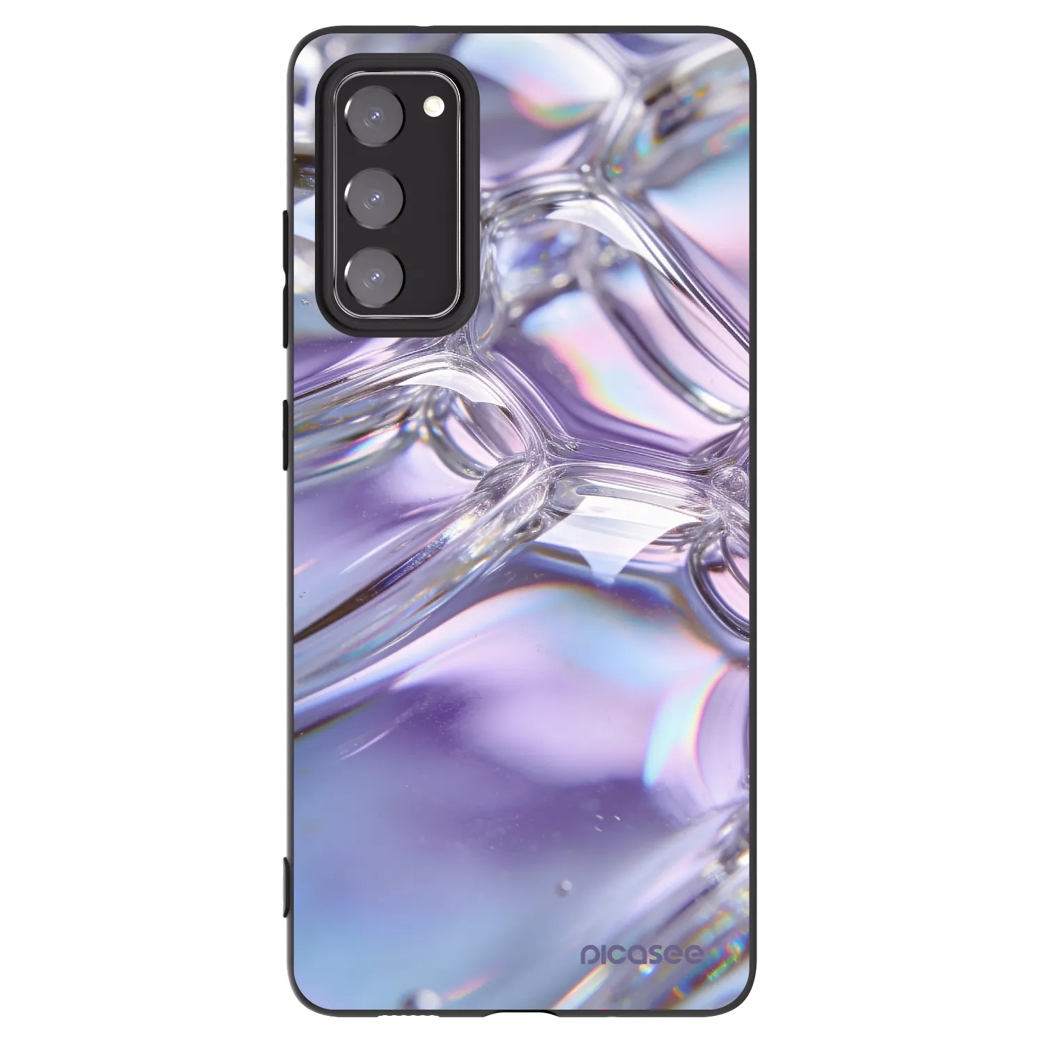 Picasee silikónový čierny obal pre Samsung Galaxy S20 FE - Iridescent bubbles