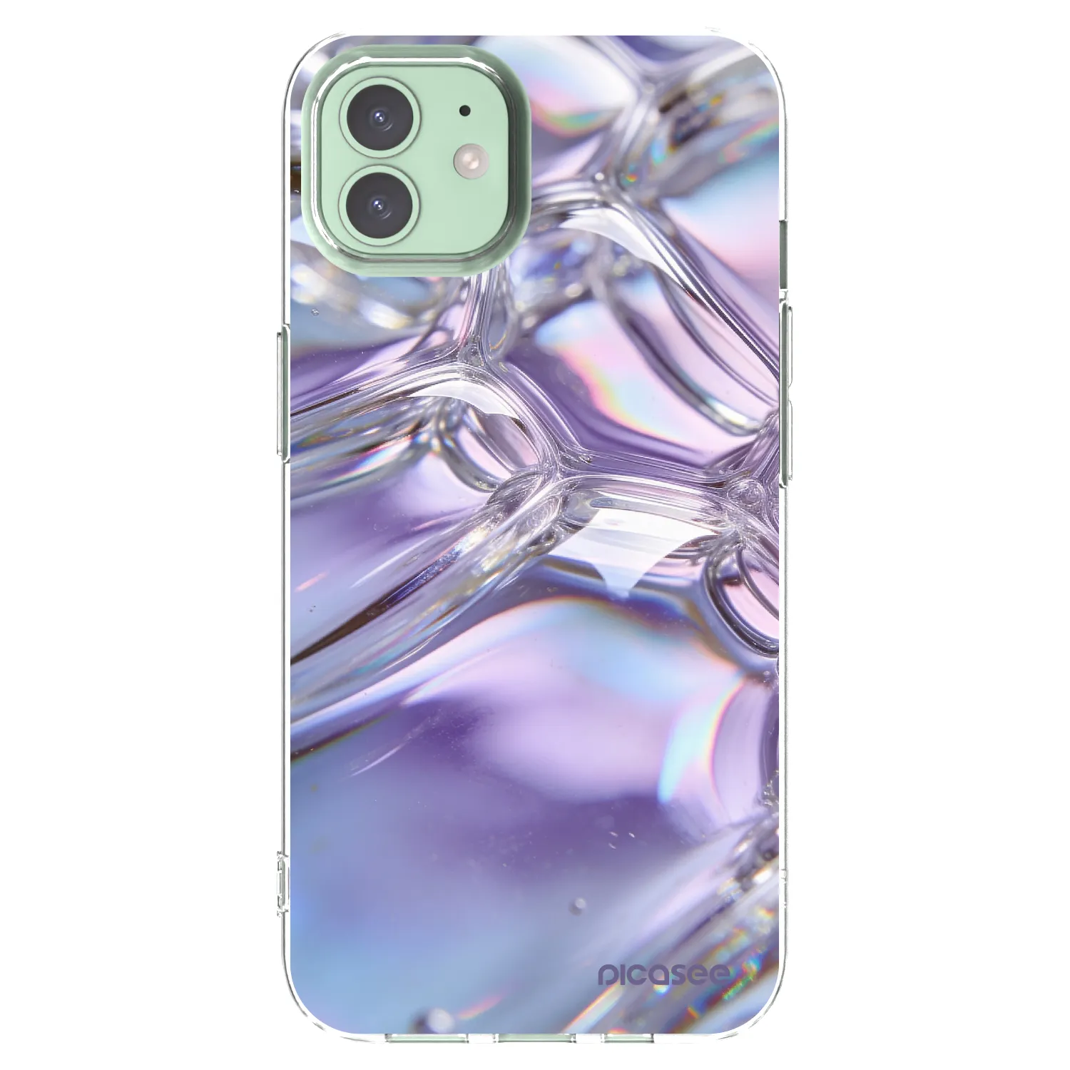 Picasee silikónový prehľadný obal pre Apple iPhone 12 Pro - Iridescent bubbles
