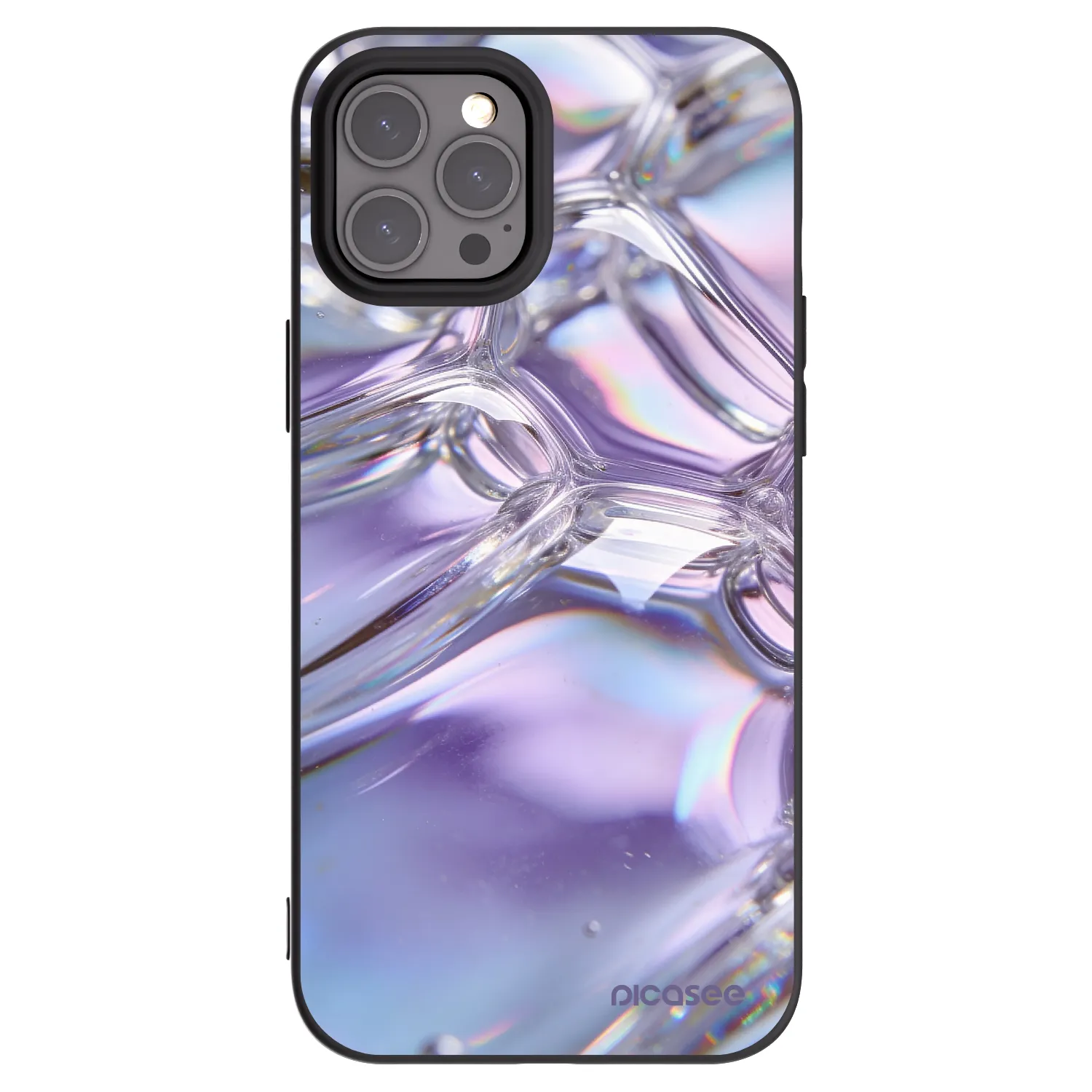Picasee silikónový čierny obal pre Apple iPhone 12 Pro Max - Iridescent bubbles
