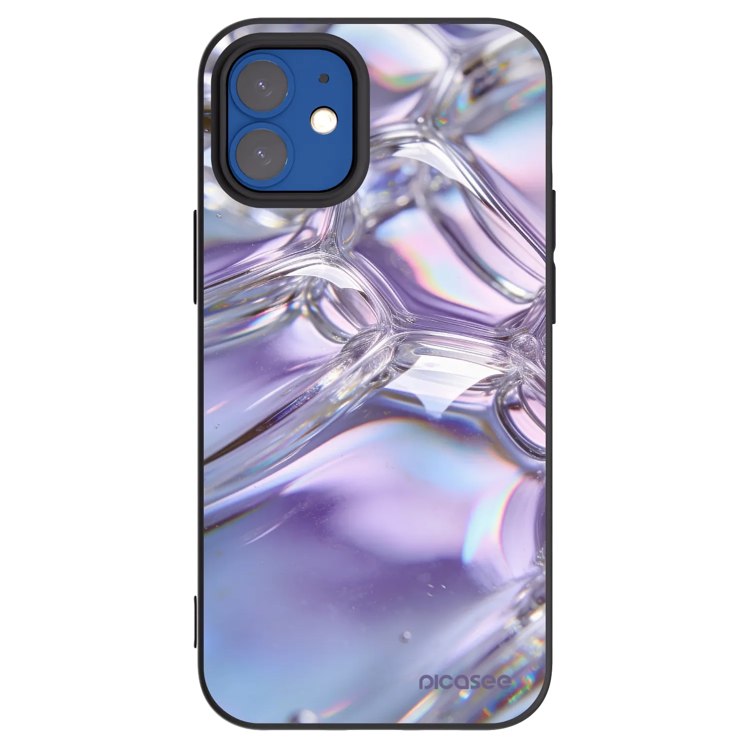 Picasee silikónový čierny obal pre Apple iPhone 12 mini - Iridescent bubbles