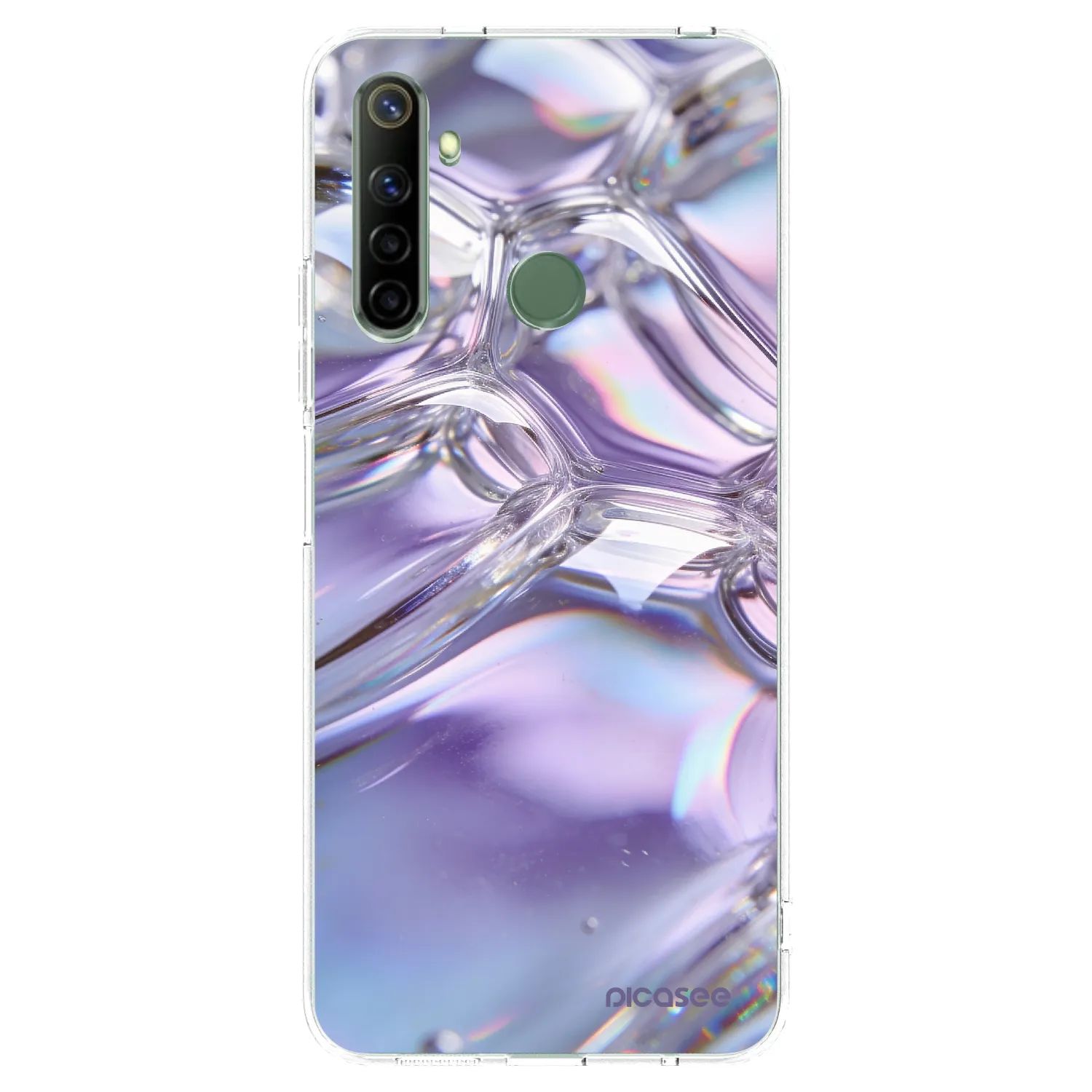 Picasee silikónový prehľadný obal pre Realme 6i - Iridescent bubbles