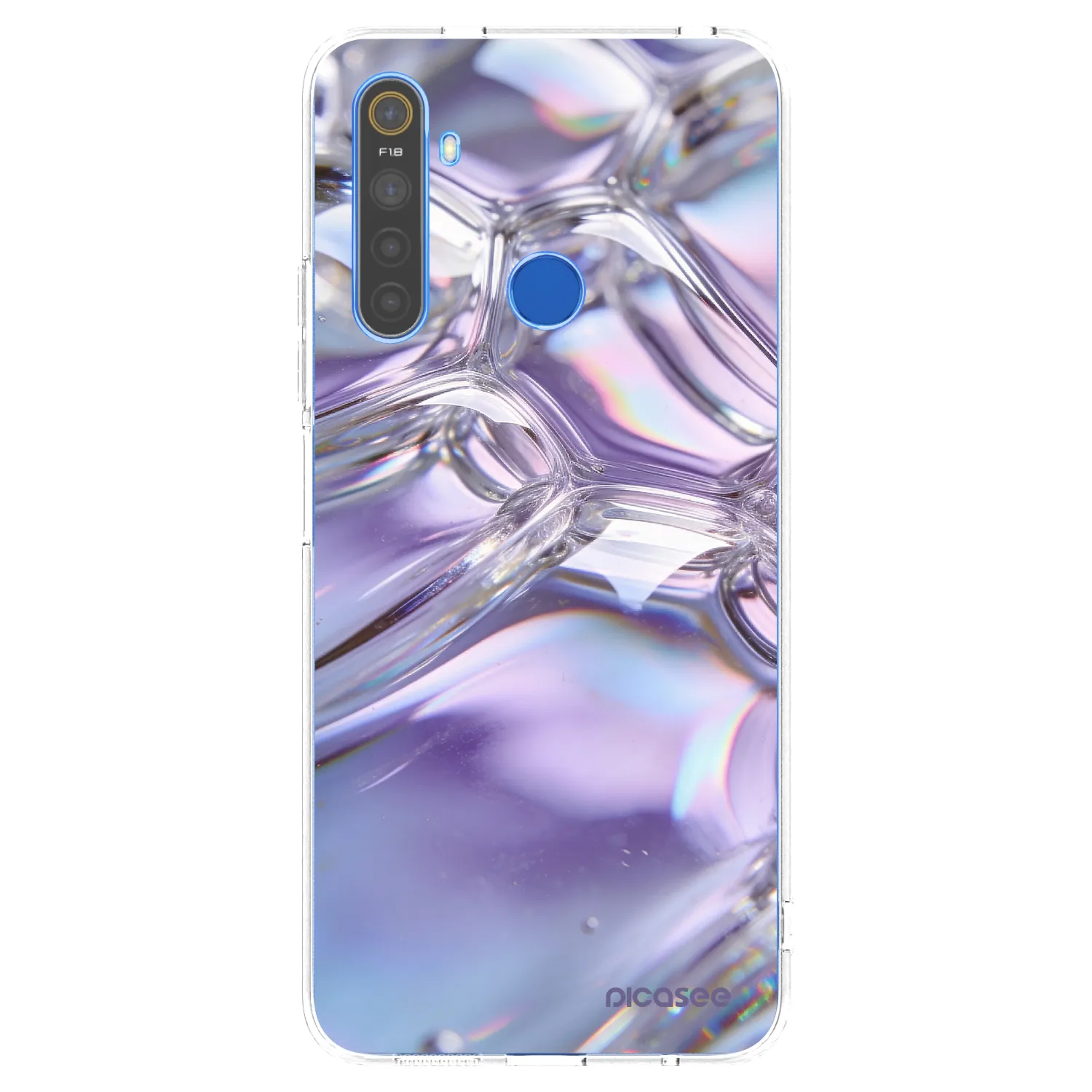 Picasee silikónový prehľadný obal pre Realme 5 - Iridescent bubbles