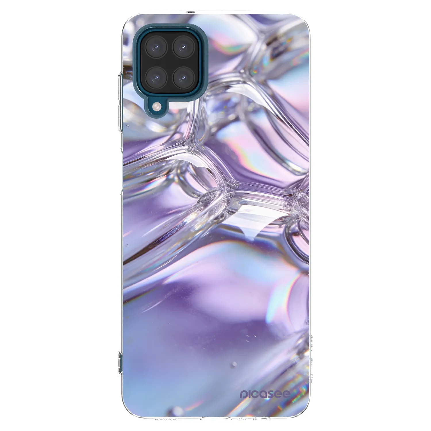 Picasee silikónový prehľadný obal pre Samsung Galaxy A12 A125F - Iridescent bubbles