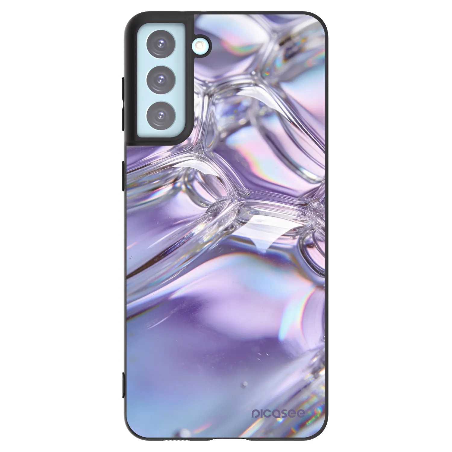 Picasee silikónový čierny obal pre Samsung Galaxy S21+ 5G G996F - Iridescent bubbles
