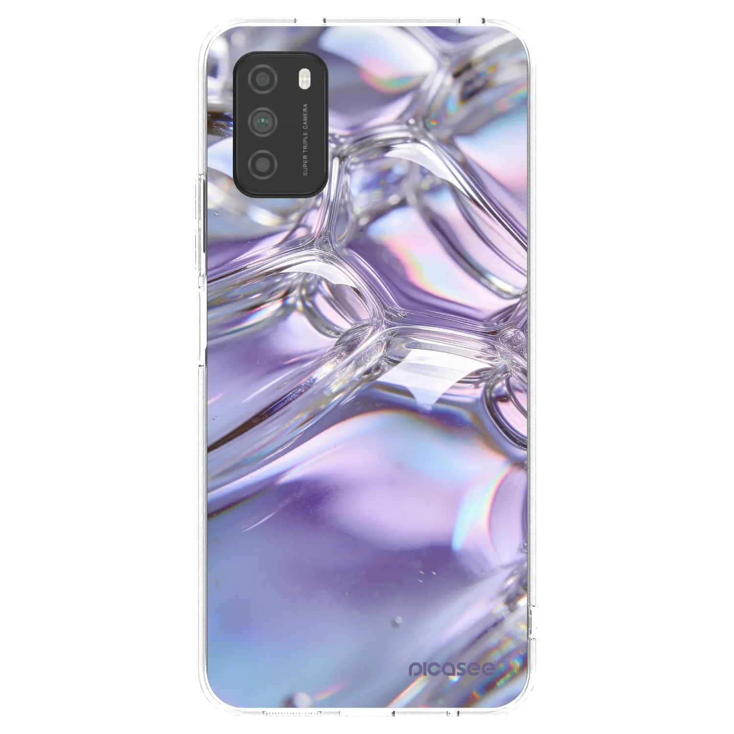 Picasee silikónový prehľadný obal pre Xiaomi Poco M3 - Iridescent bubbles
