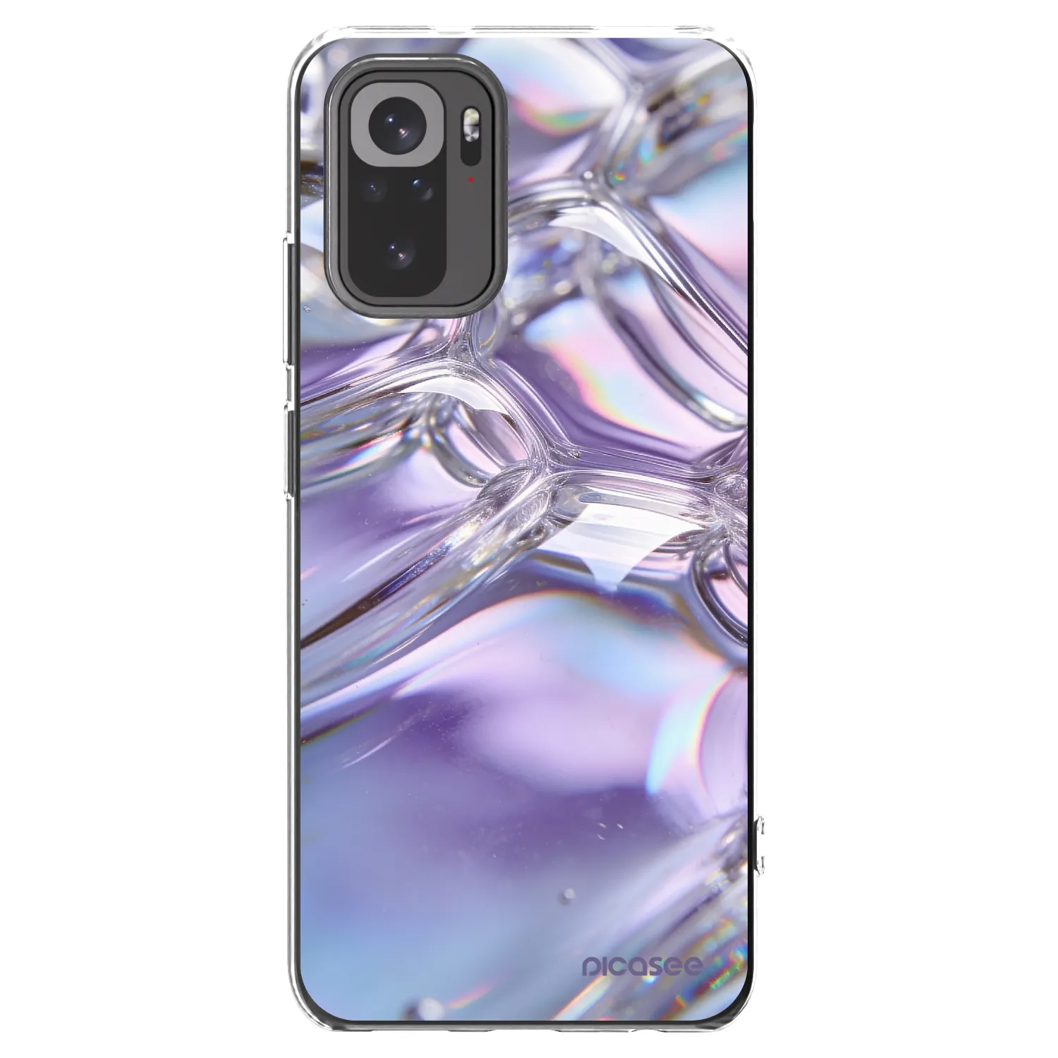 Picasee silikónový prehľadný obal pre Xiaomi Redmi Note 10 - Iridescent bubbles