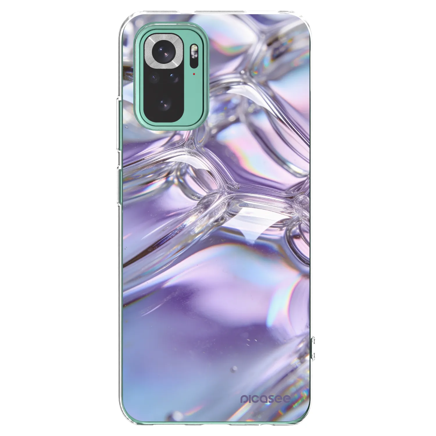 Picasee silikónový prehľadný obal pre Xiaomi Redmi Note 10 Pro - Iridescent bubbles