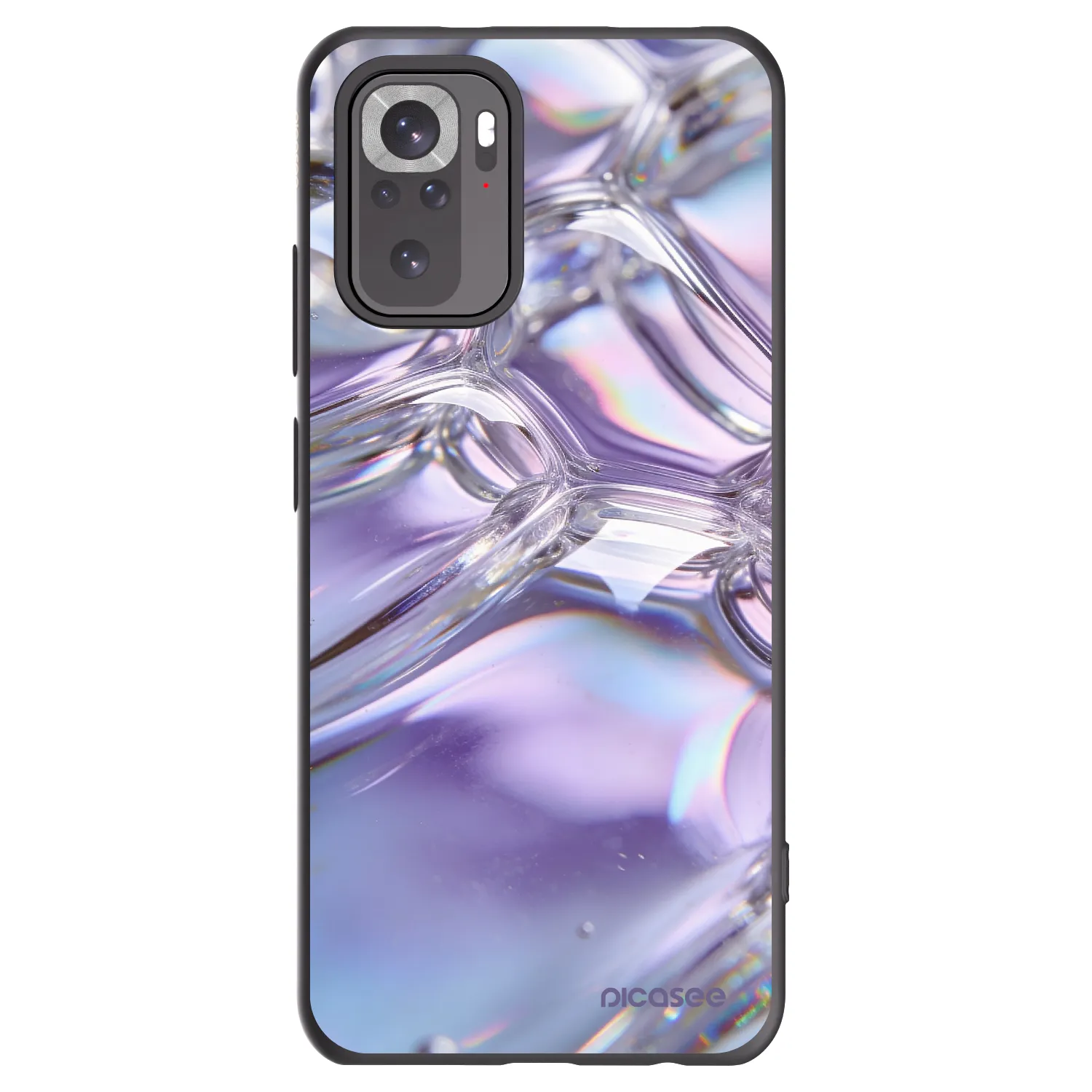 Picasee silikónový čierny obal pre Xiaomi Redmi Note 10S - Iridescent bubbles
