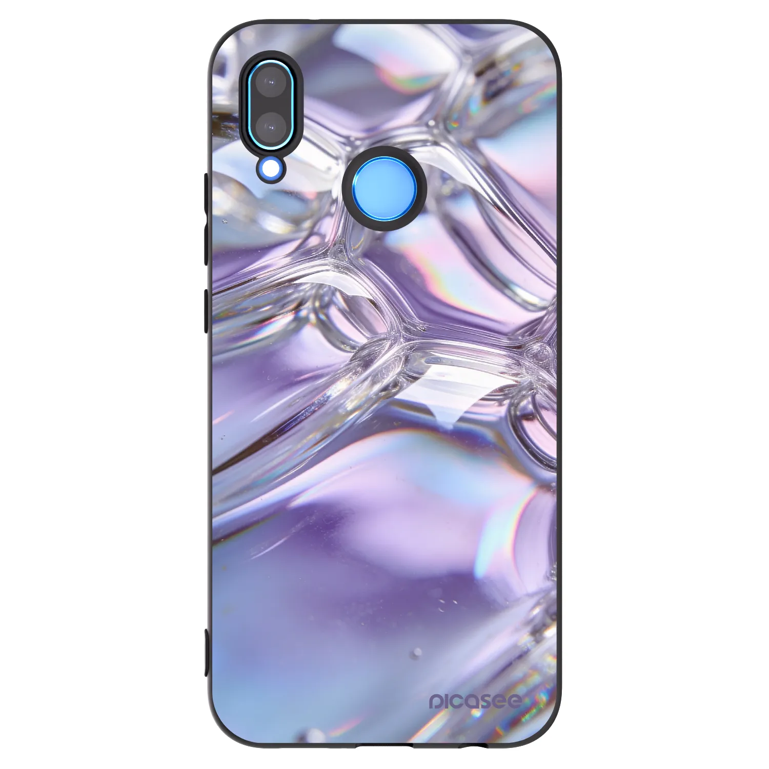 Picasee silikónový čierny obal pre Huawei P20 Lite - Iridescent bubbles