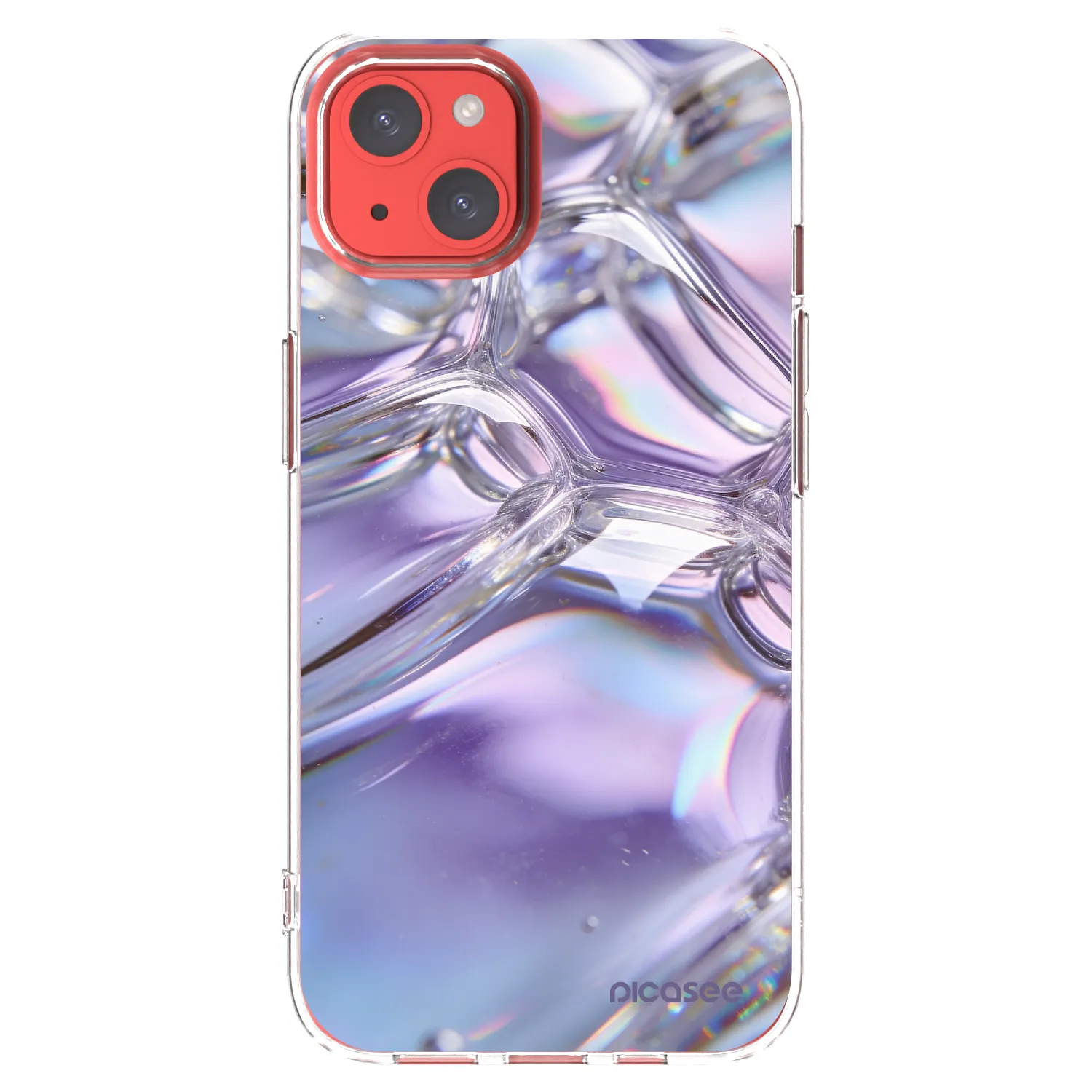 Picasee silikónový prehľadný obal pre Apple iPhone 13 - Iridescent bubbles