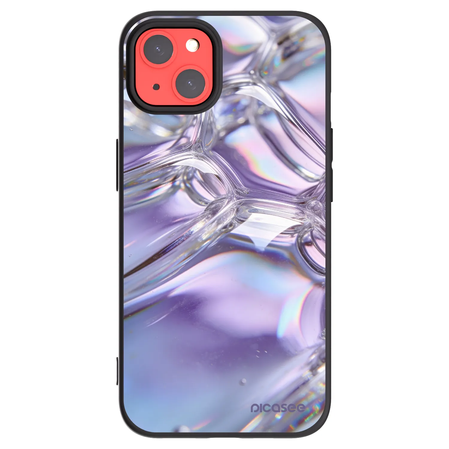 Picasee silikónový čierny obal pre Apple iPhone 13 - Iridescent bubbles