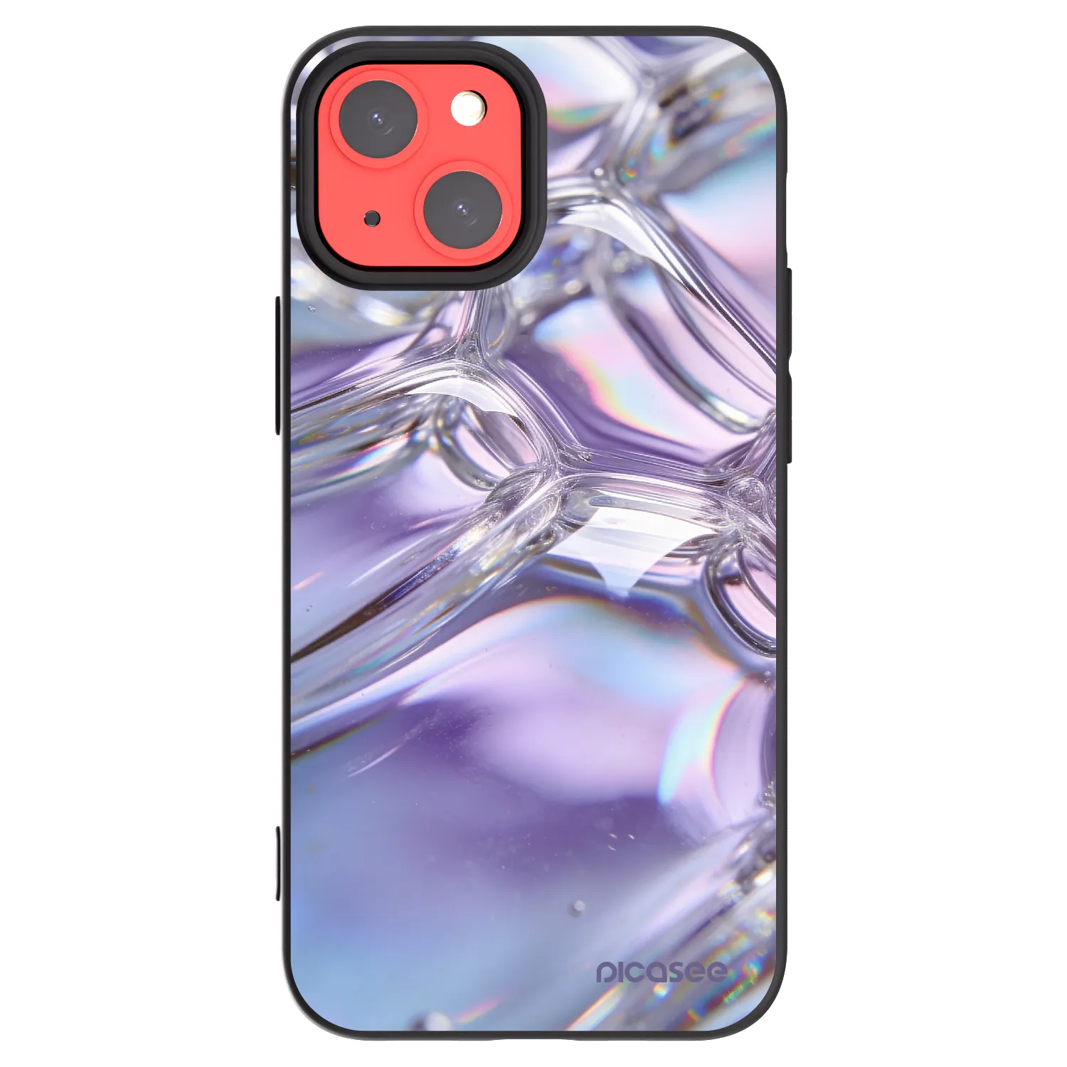 Picasee silikónový čierny obal pre Apple iPhone 13 mini - Iridescent bubbles