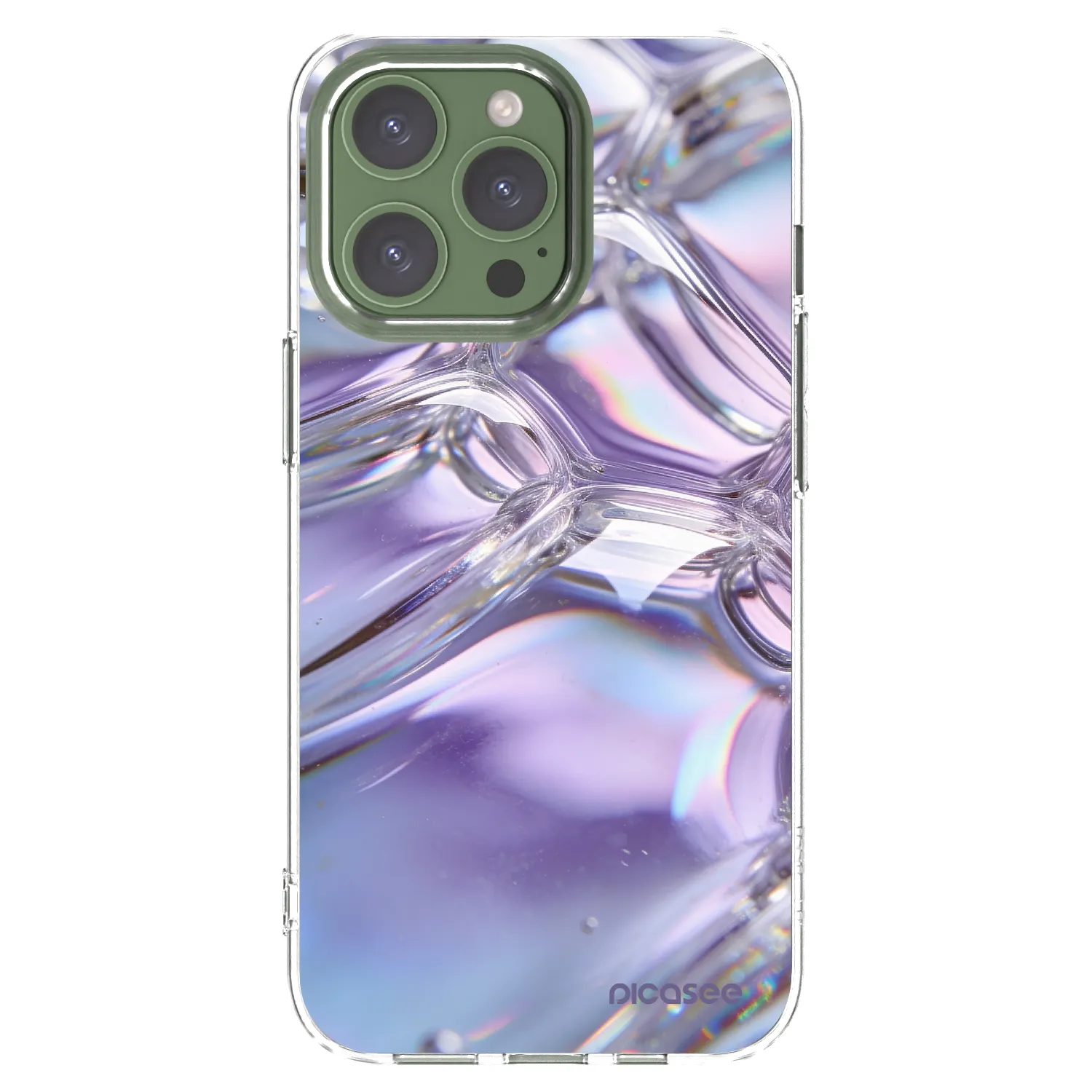 Picasee silikónový prehľadný obal pre Apple iPhone 13 Pro - Iridescent bubbles