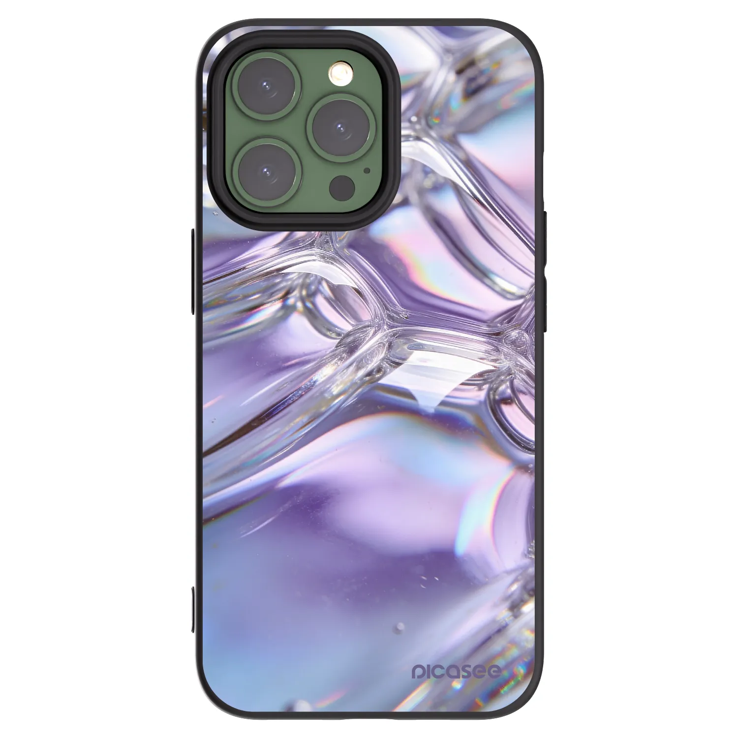 Picasee silikónový čierny obal pre Apple iPhone 13 Pro - Iridescent bubbles