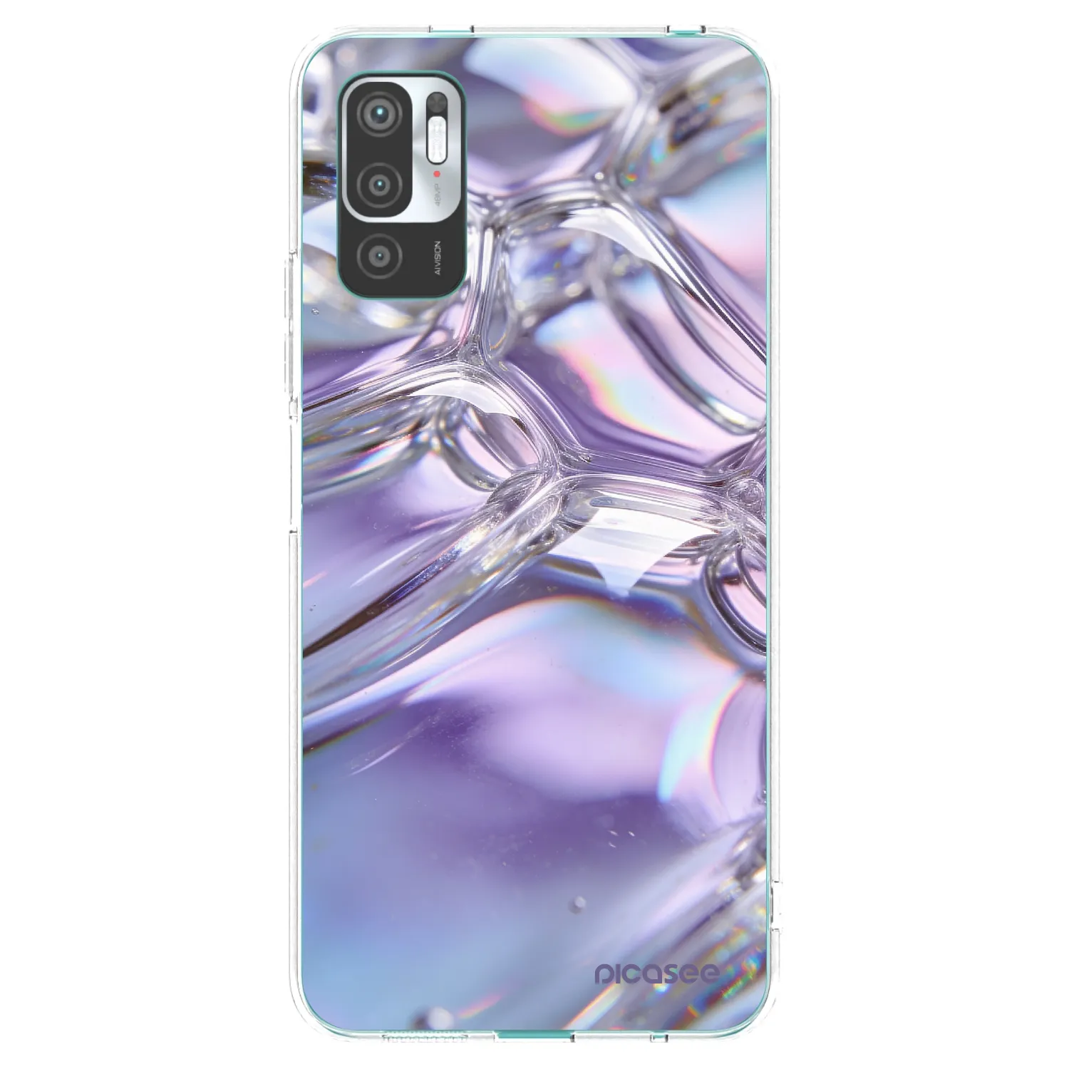 Picasee silikónový prehľadný obal pre Xiaomi Redmi Note 10 5G - Iridescent bubbles