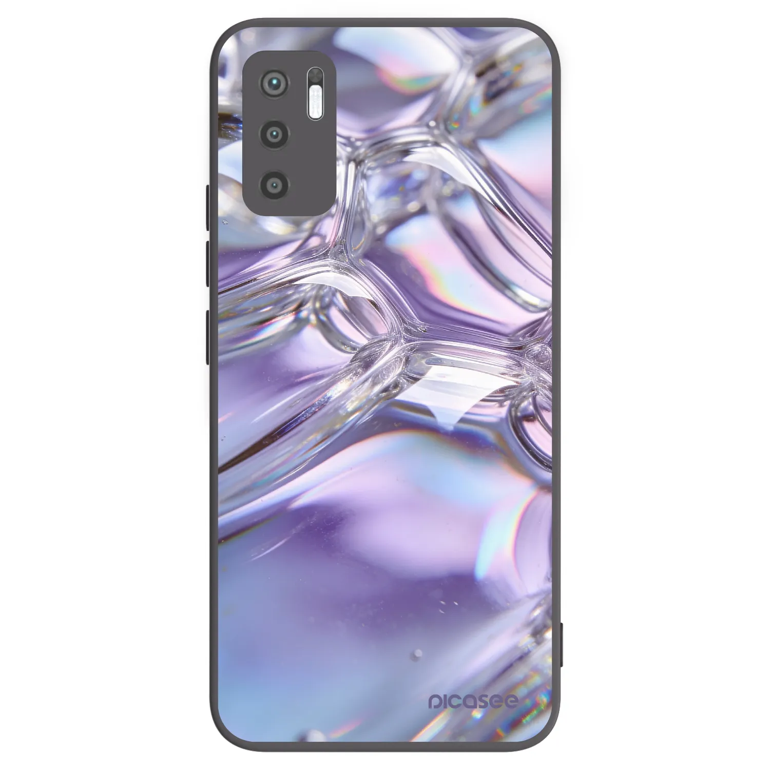 Picasee silikónový čierny obal pre Xiaomi Redmi Note 10 5G - Iridescent bubbles