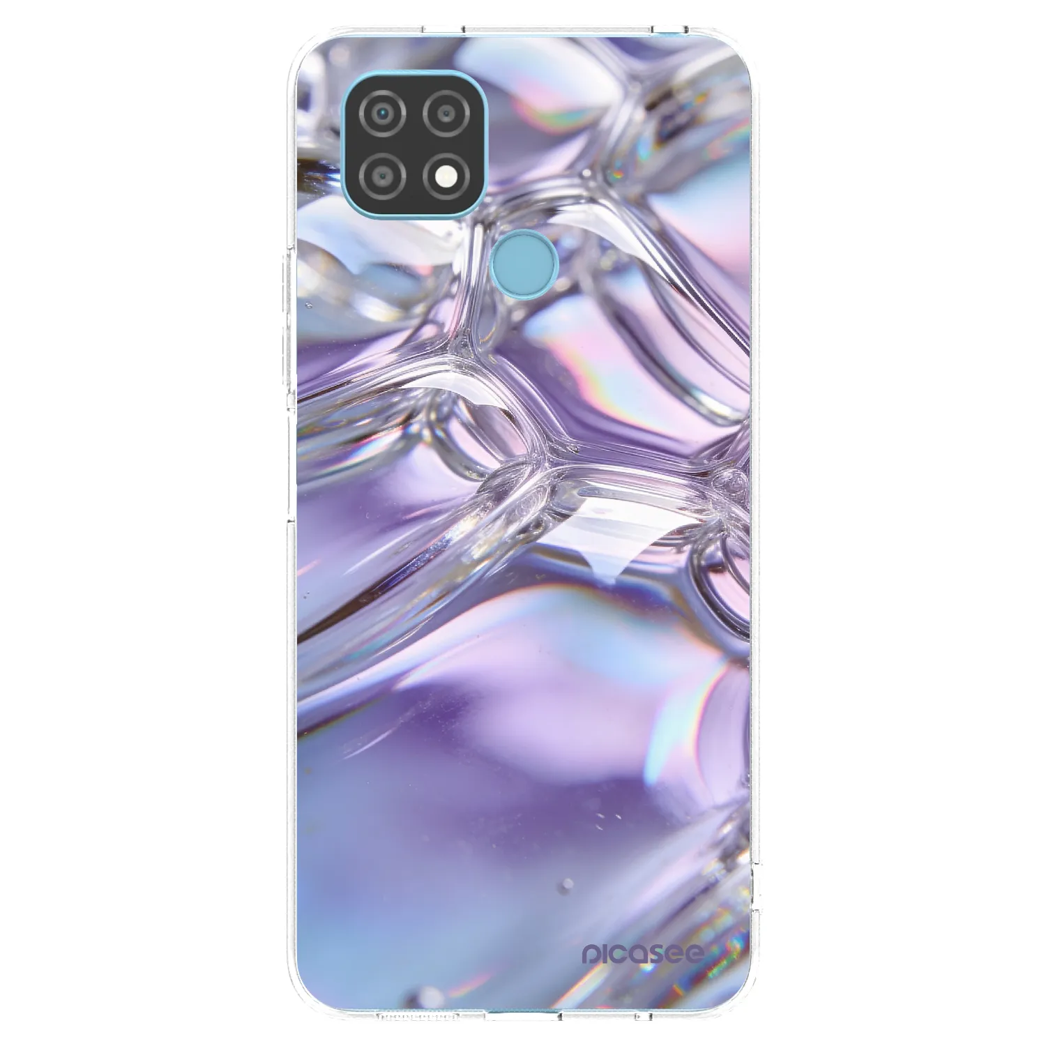 Picasee silikónový prehľadný obal pre Realme C21 - Iridescent bubbles
