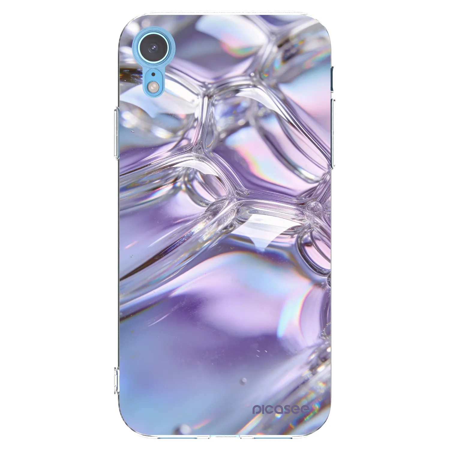 Picasee silikónový prehľadný obal pre Apple iPhone XR - Iridescent bubbles