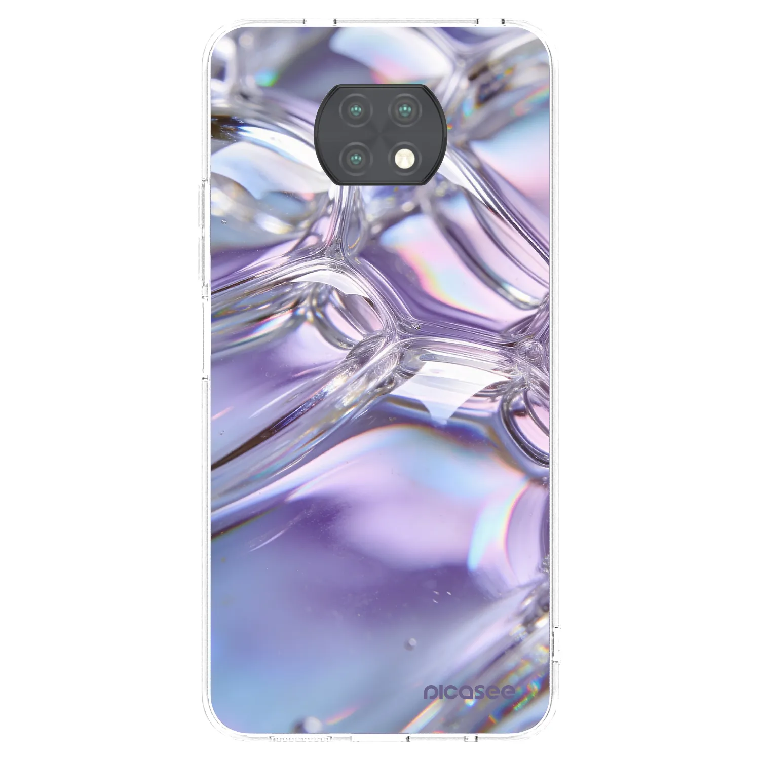 Picasee silikónový prehľadný obal pre Xiaomi Redmi Note 9T - Iridescent bubbles