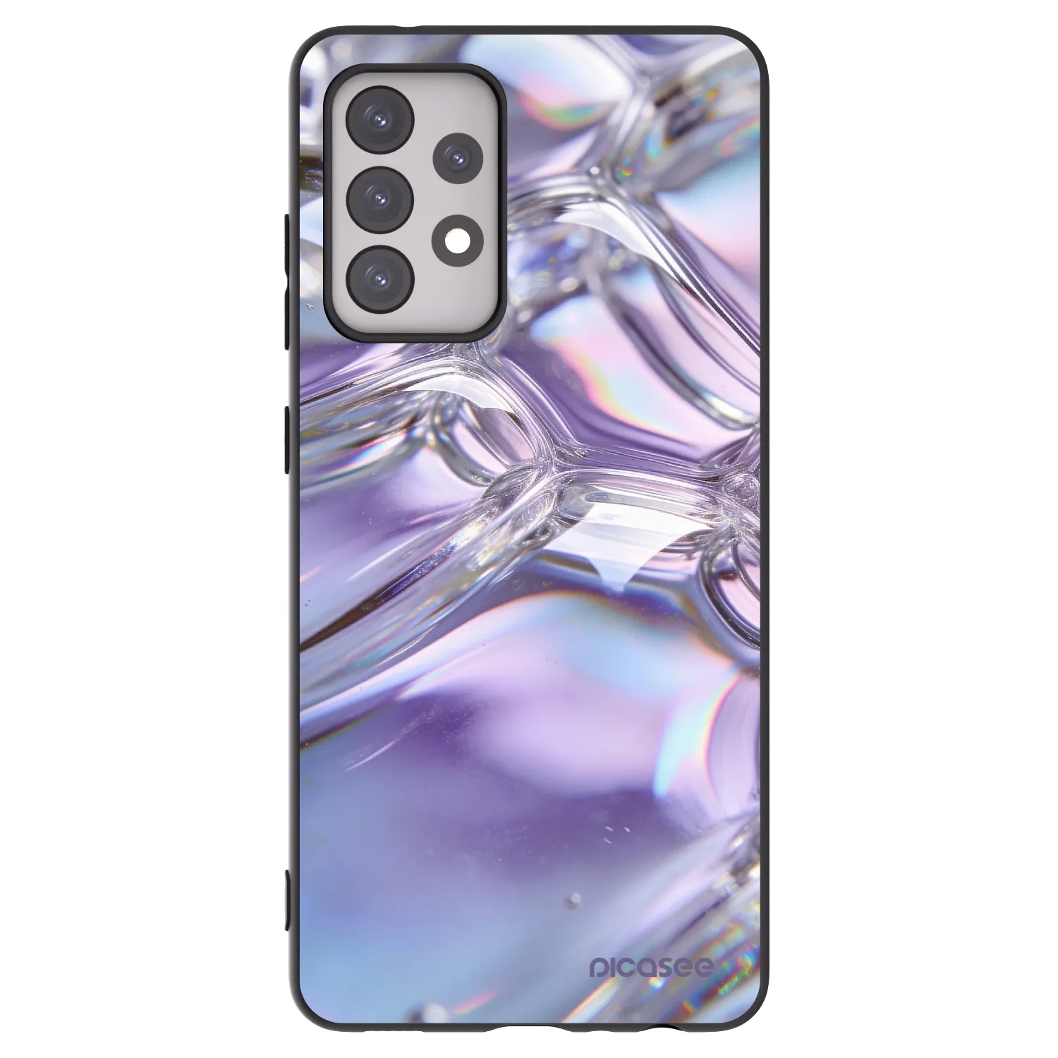 Picasee silikónový čierny obal pre Samsung Galaxy A52s 5G A528B - Iridescent bubbles