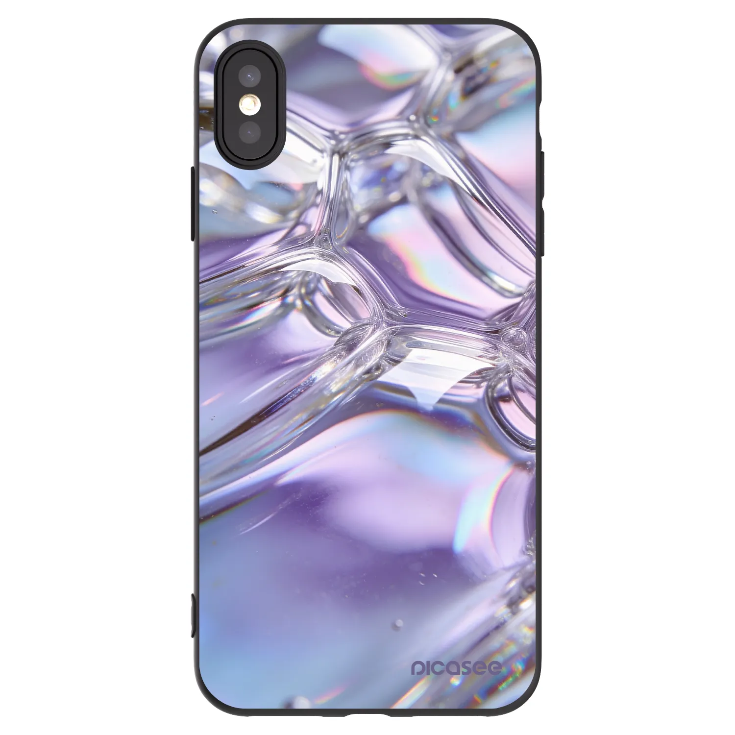 Picasee silikónový čierny obal pre Apple iPhone XS Max - Iridescent bubbles