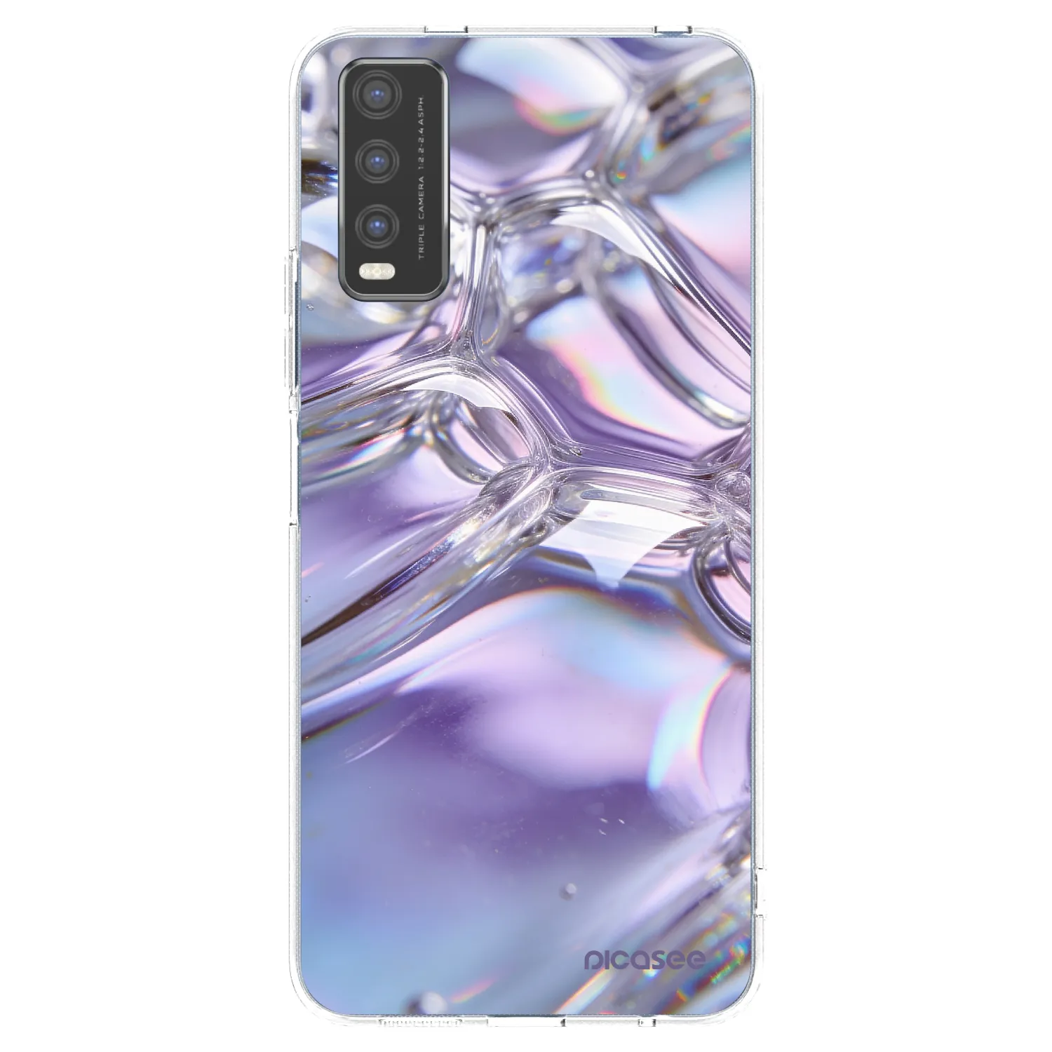 Picasee silikónový prehľadný obal pre Vivo Y20s - Iridescent bubbles