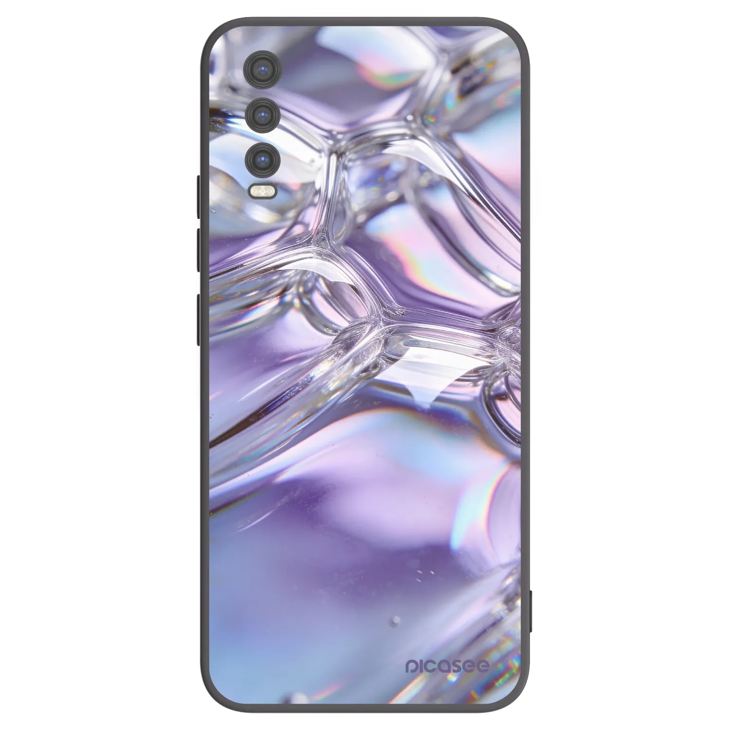 Picasee silikónový čierny obal pre Vivo Y20s - Iridescent bubbles