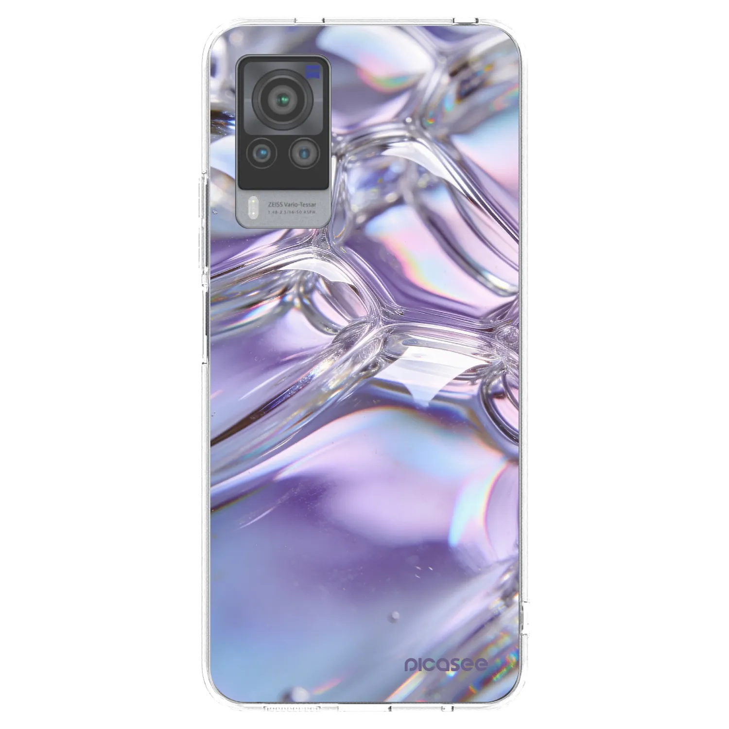 Picasee silikónový prehľadný obal pre Vivo X60 Pro 5G - Iridescent bubbles