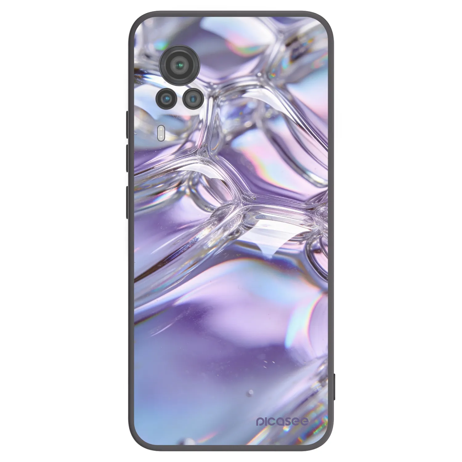 Picasee silikónový čierny obal pre Vivo X60 Pro 5G - Iridescent bubbles